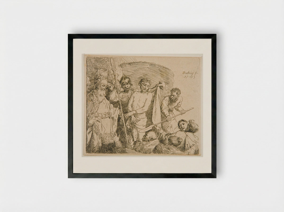 Christ Presented to the People - Christian Wilhelm Ernst Dietrich - Framed Print Black