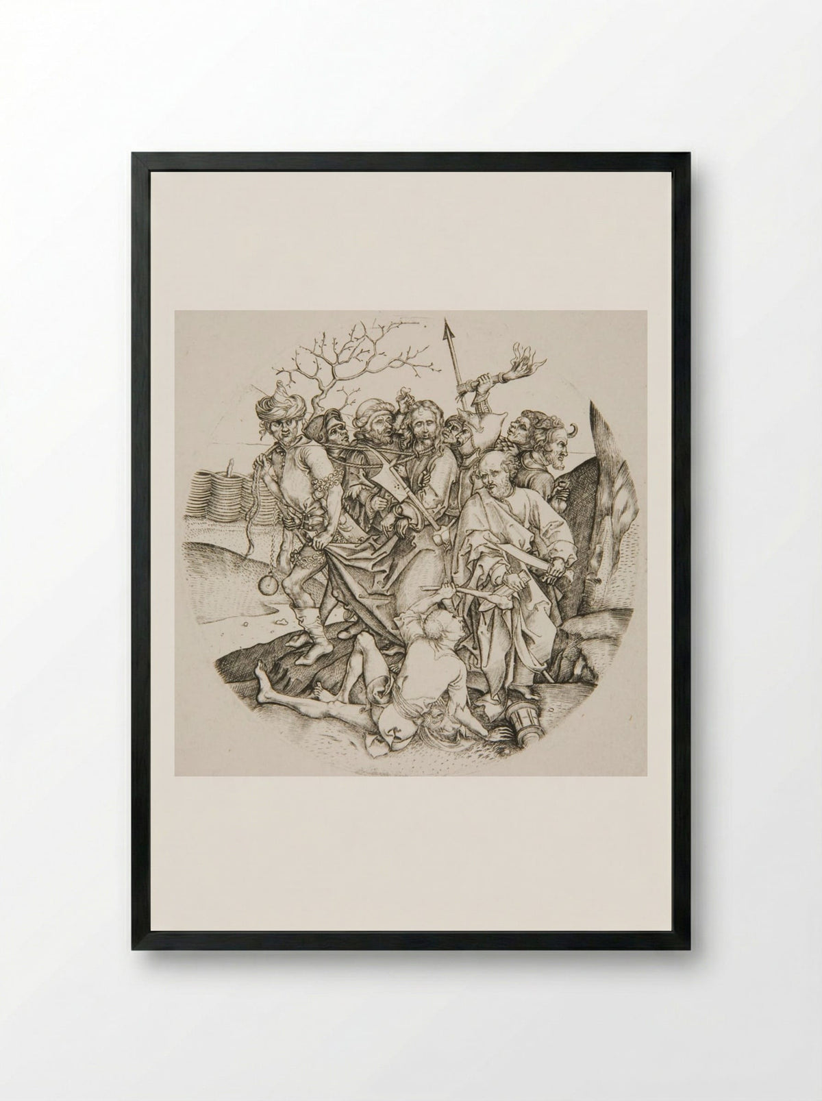 Christ Seized by the Jews - Martin Schongauer - Framed Print Black