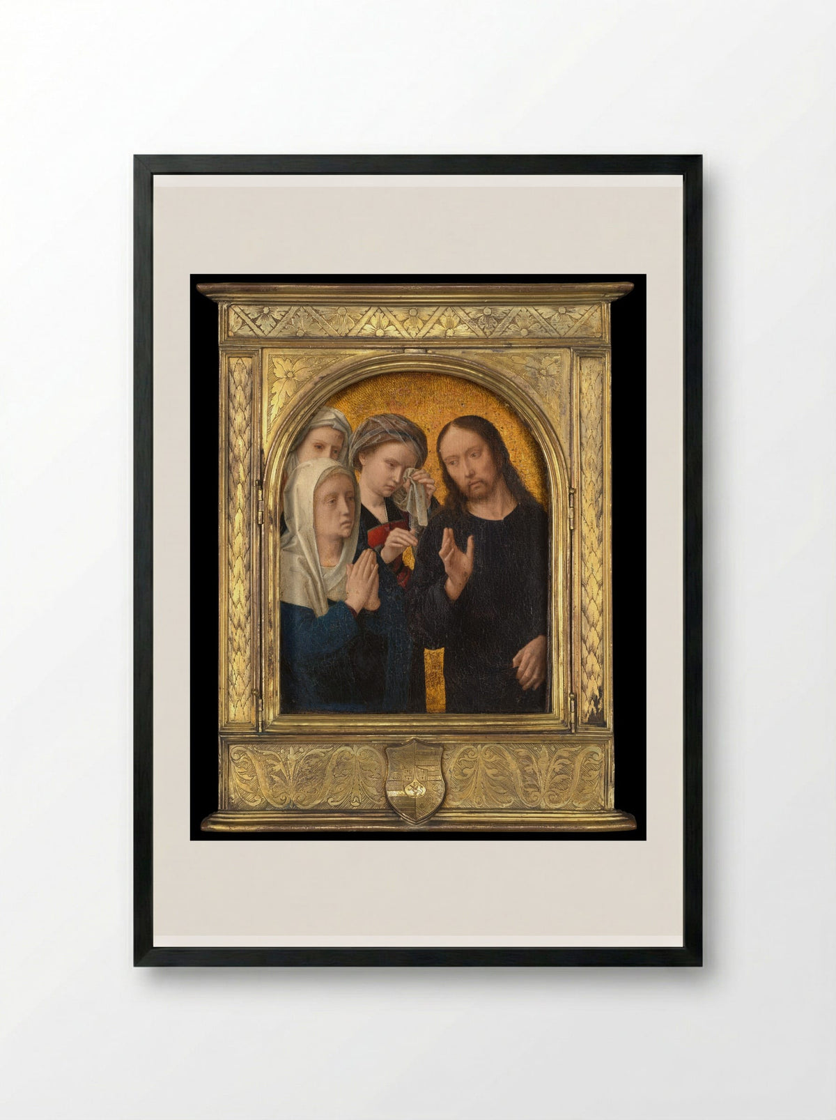 Christ Taking Leave of His Mother - Gerard David - Framed Print Black
