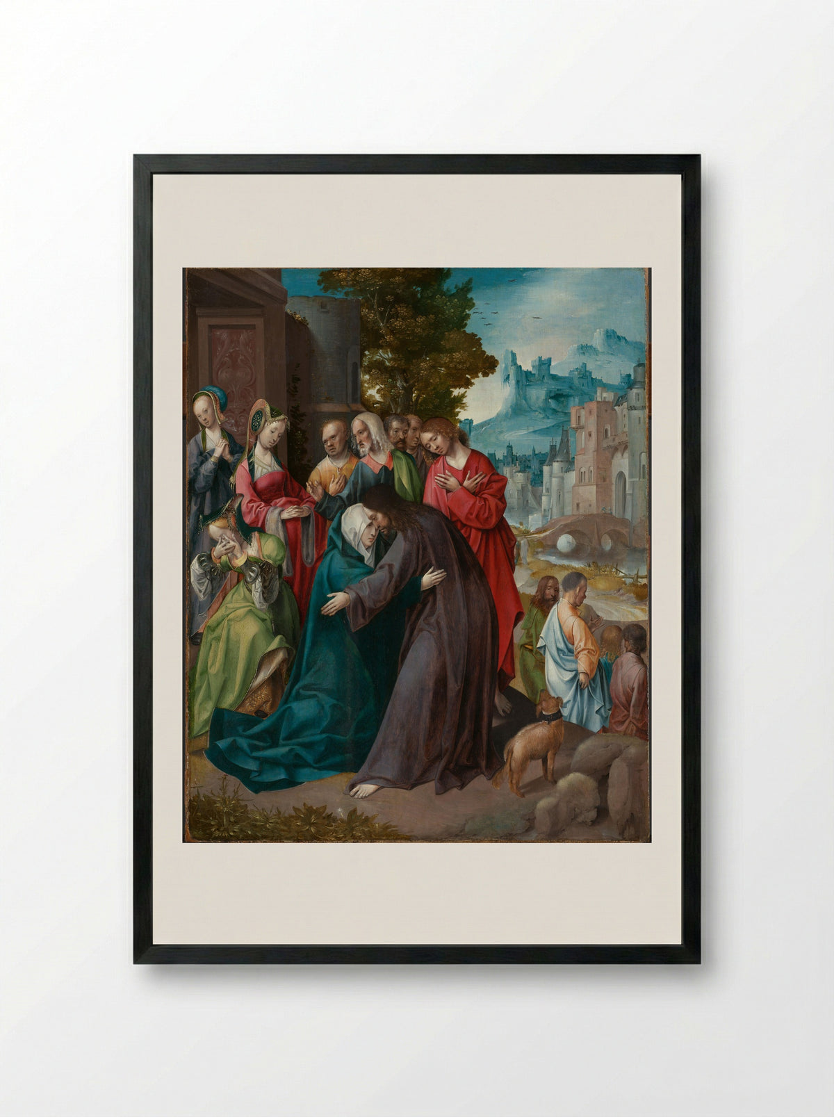 Christ Taking Leave of His Mother - Cornelis Engebrechtsz. - Framed Print Black