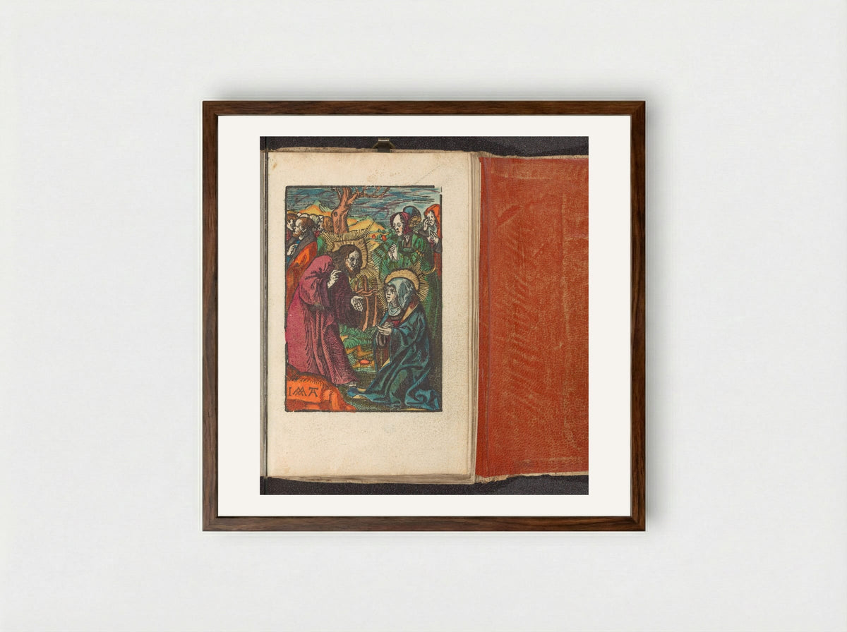 Christ Taking Leave of His Mother - Doen Pietersz. - Framed Print Dark Wood