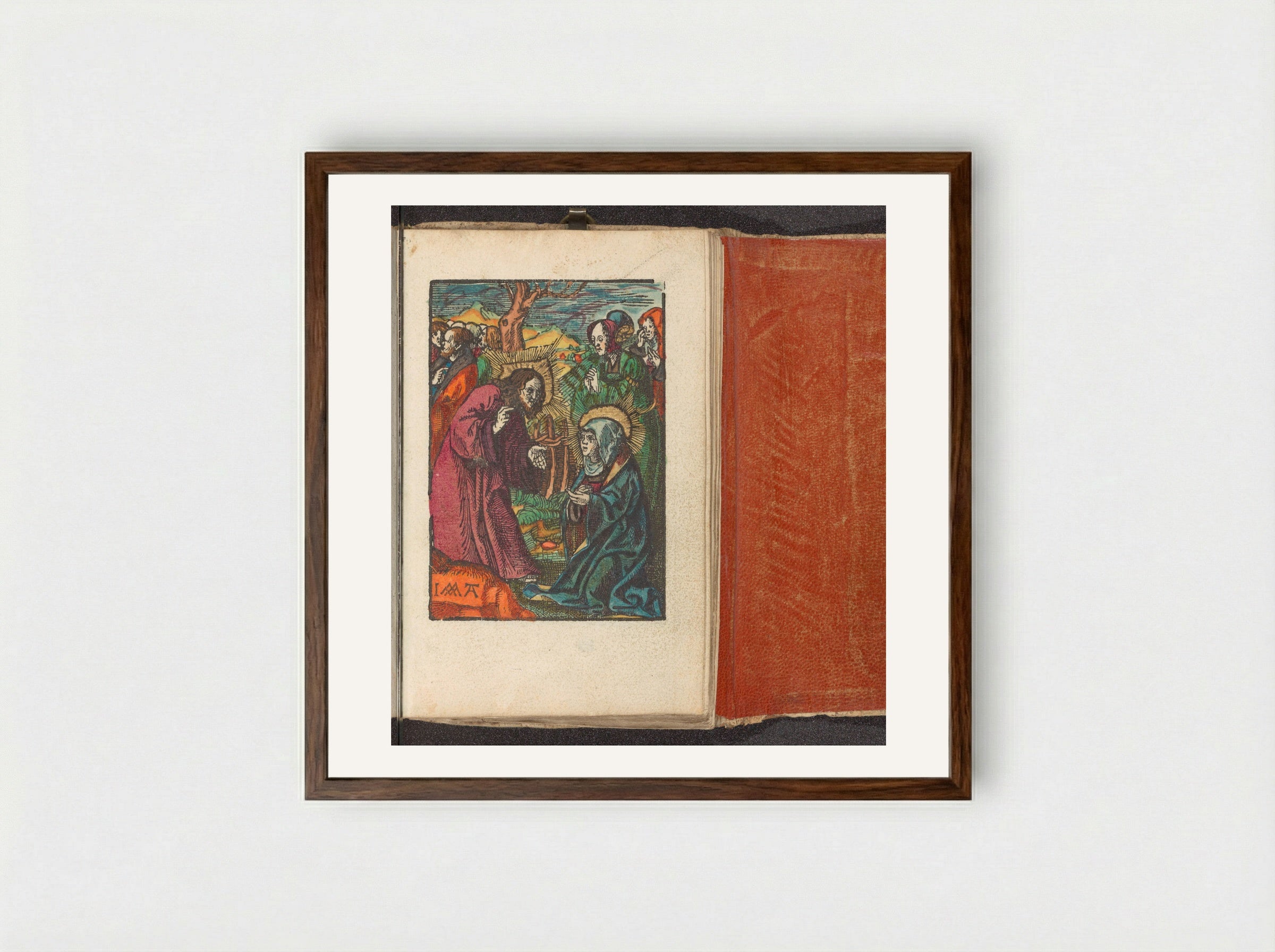 Christ Taking Leave of His Mother - Doen Pietersz. - Framed Print Dark Wood