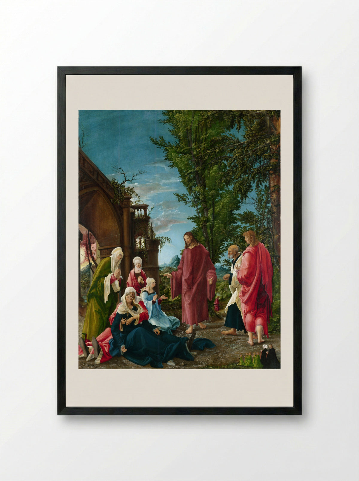 Christ Taking Leave of his Mother - Wolf Traut - Framed Print Black
