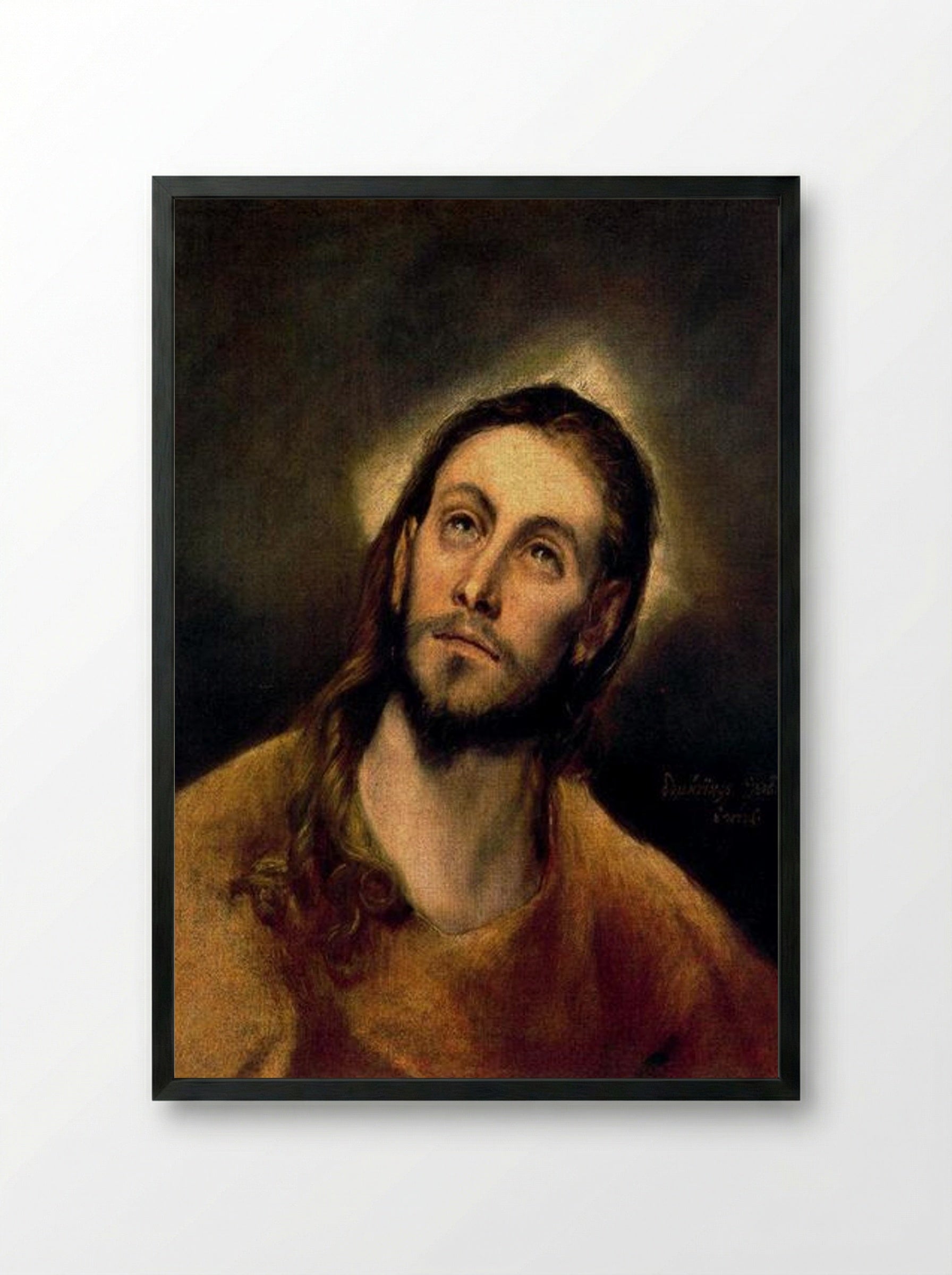 Christ (The Saviour) - El Greco - Framed Print Black