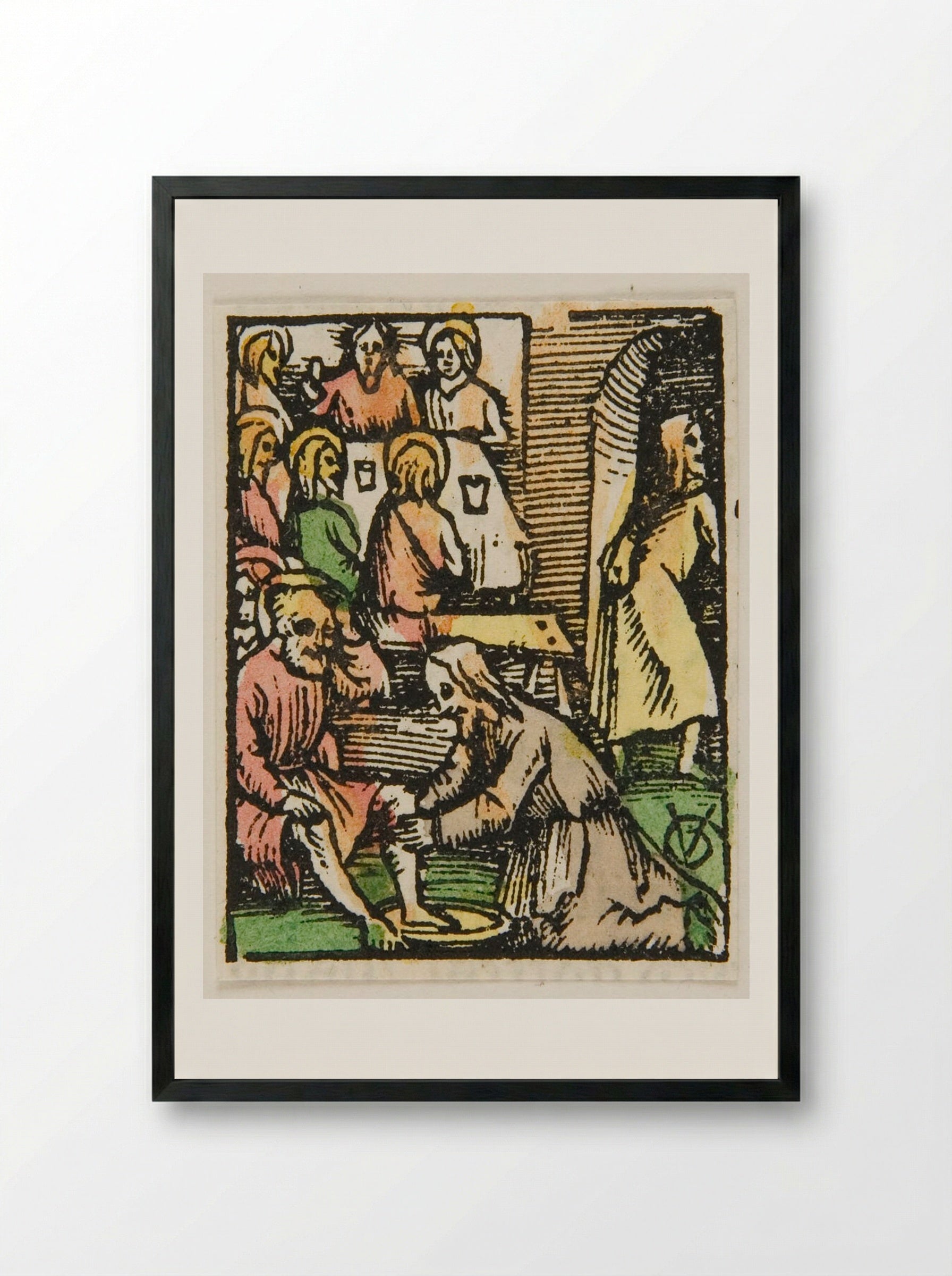 Christ Washing the Feet of His Disciples - Urs Graf - Framed Print Black