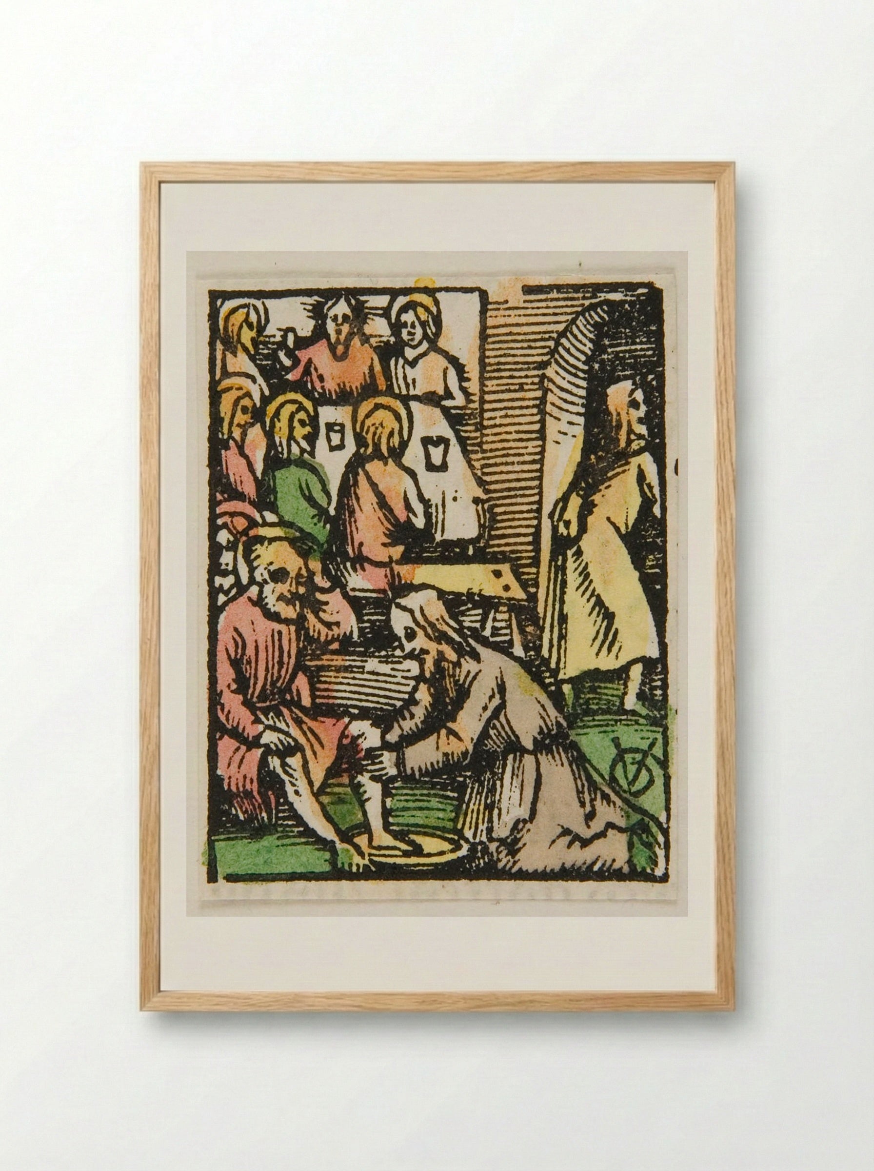 Christ Washing the Feet of His Disciples - Urs Graf - Framed Print Wood