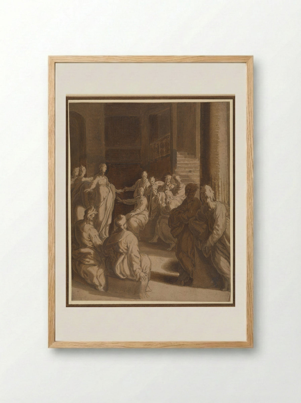 Christ among the Doctors - Adriaan de Weerdt - Framed Print Wood