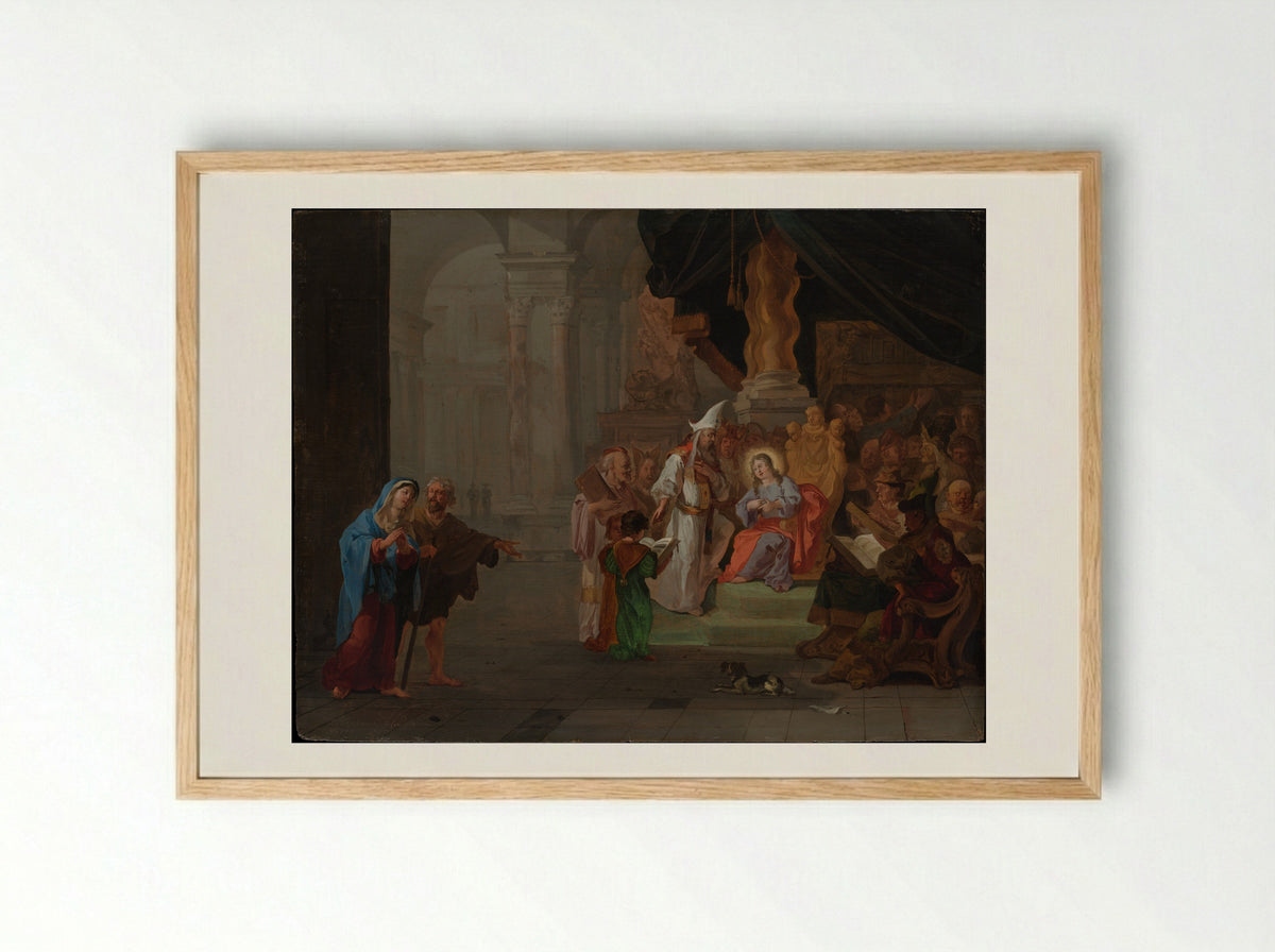 Christ among the Doctors - Abraham Hondius - Framed Print Wood