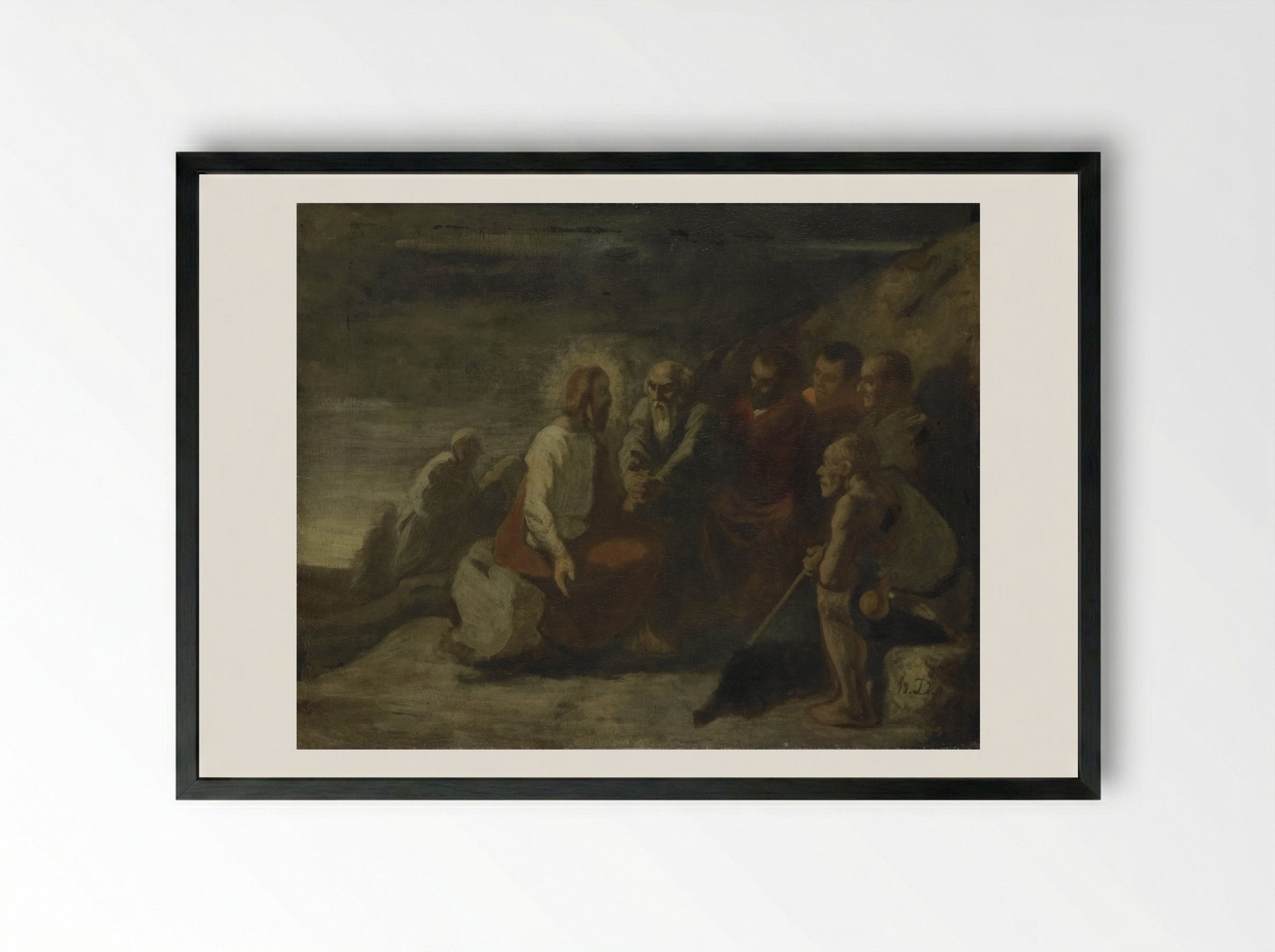 Christ and His Disciples - Honoré Daumier - Framed Print Black