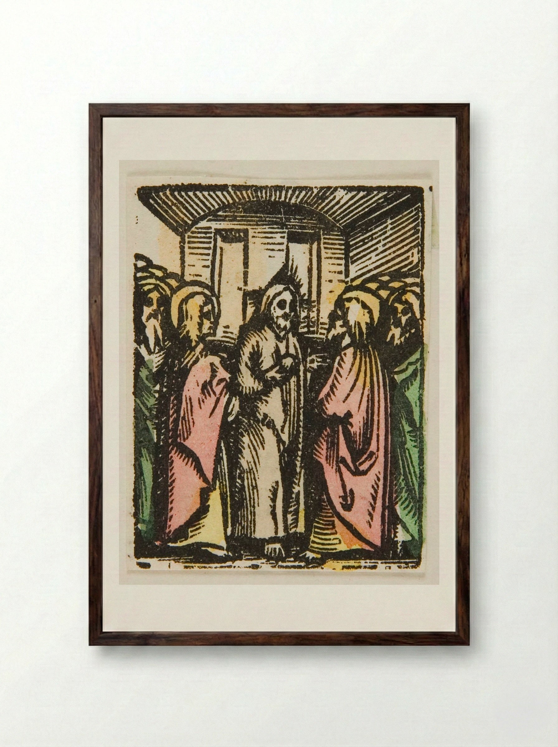 Christ and His Disciples - Urs Graf - Framed Print Dark Wood