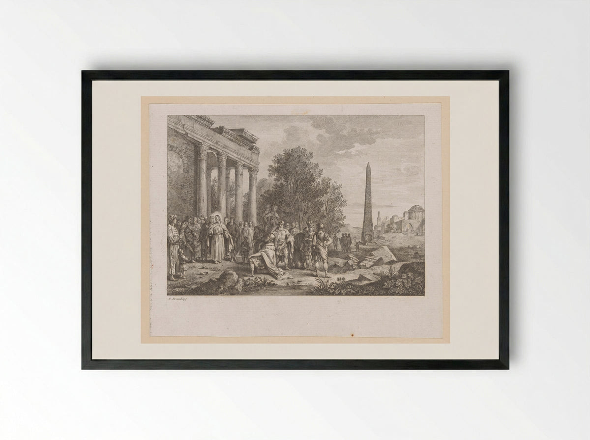 Christ and the Centurion of Capernaum - Pietro Antonio Martini - Framed Print Black