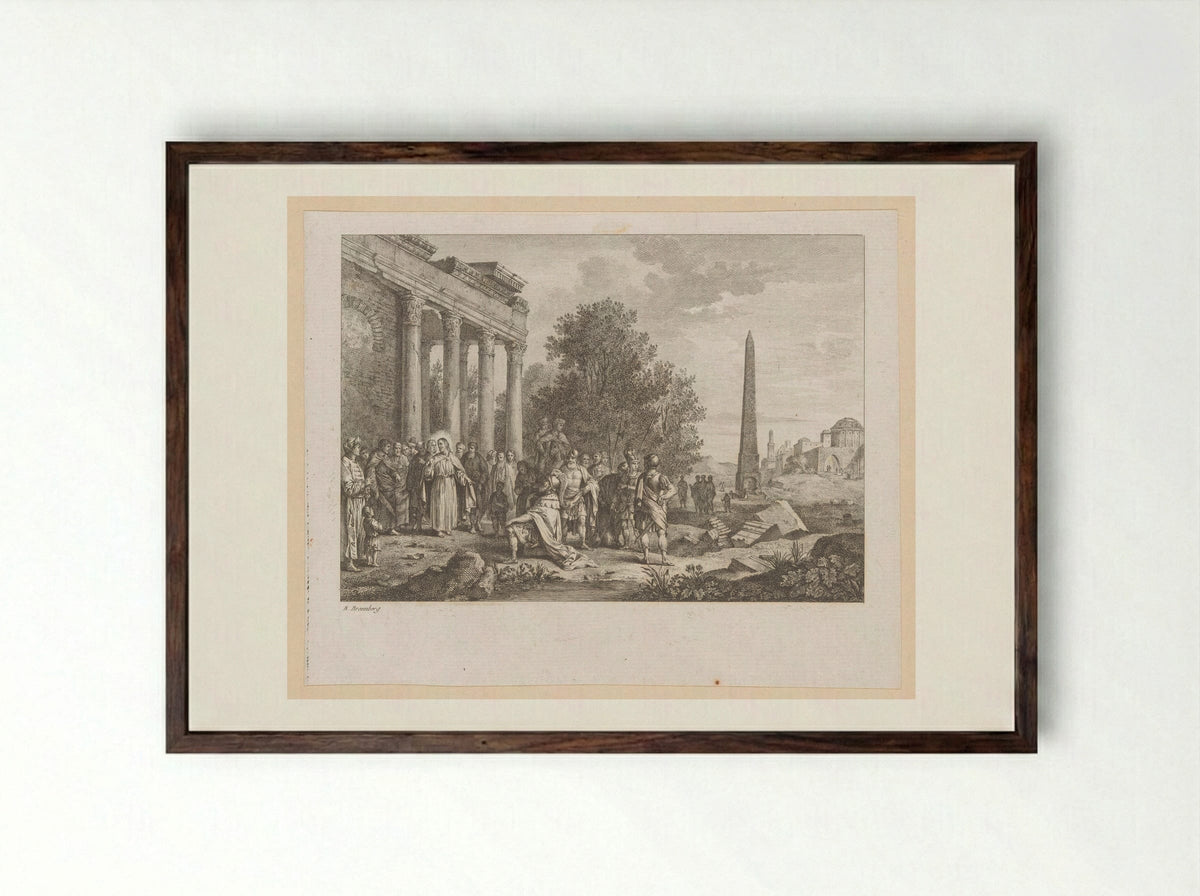 Christ and the Centurion of Capernaum - Pietro Antonio Martini - Framed Print Dark Wood