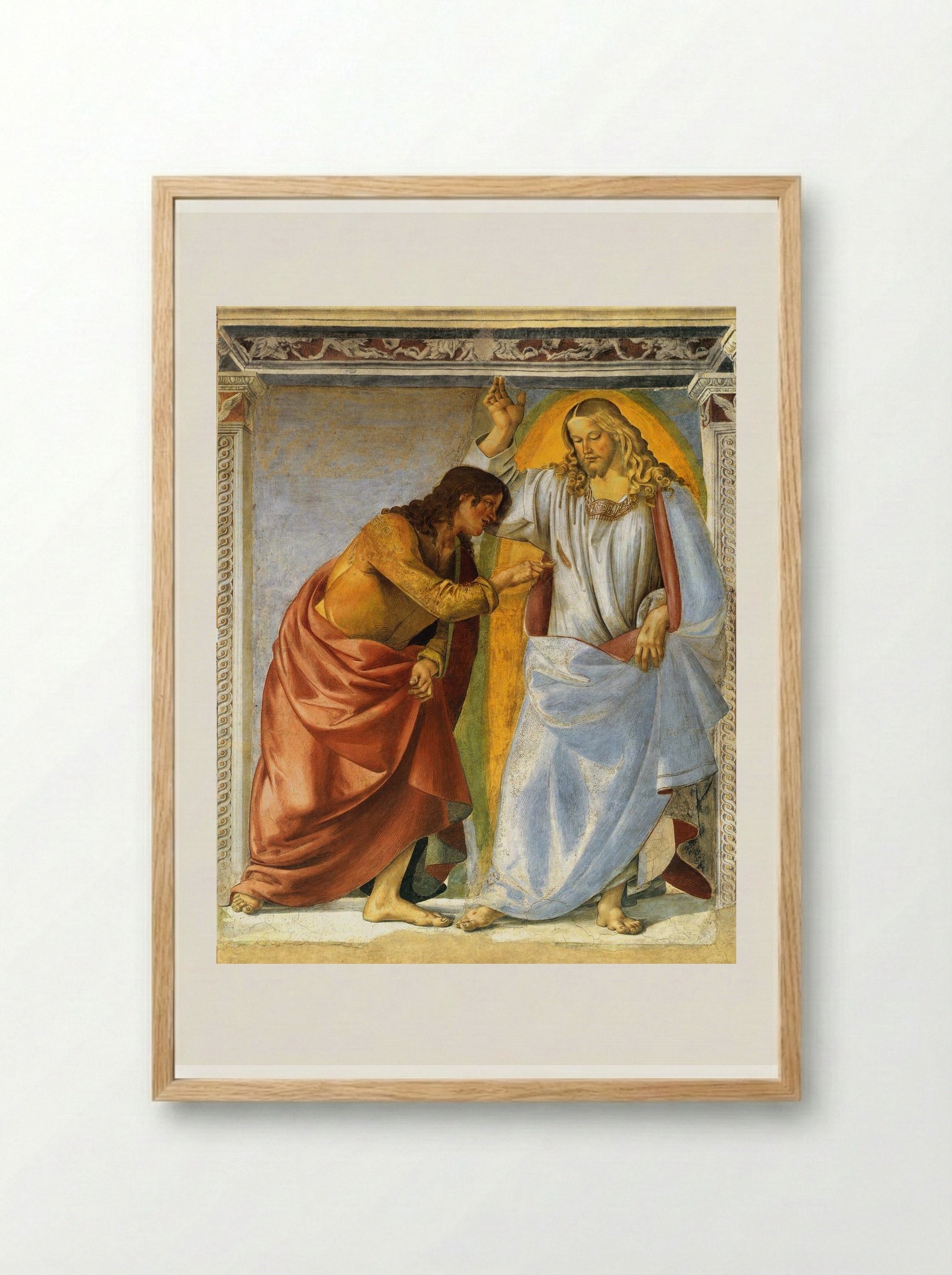 Christ and the Doubting Thomas - Luca Signorelli - Framed Print Wood