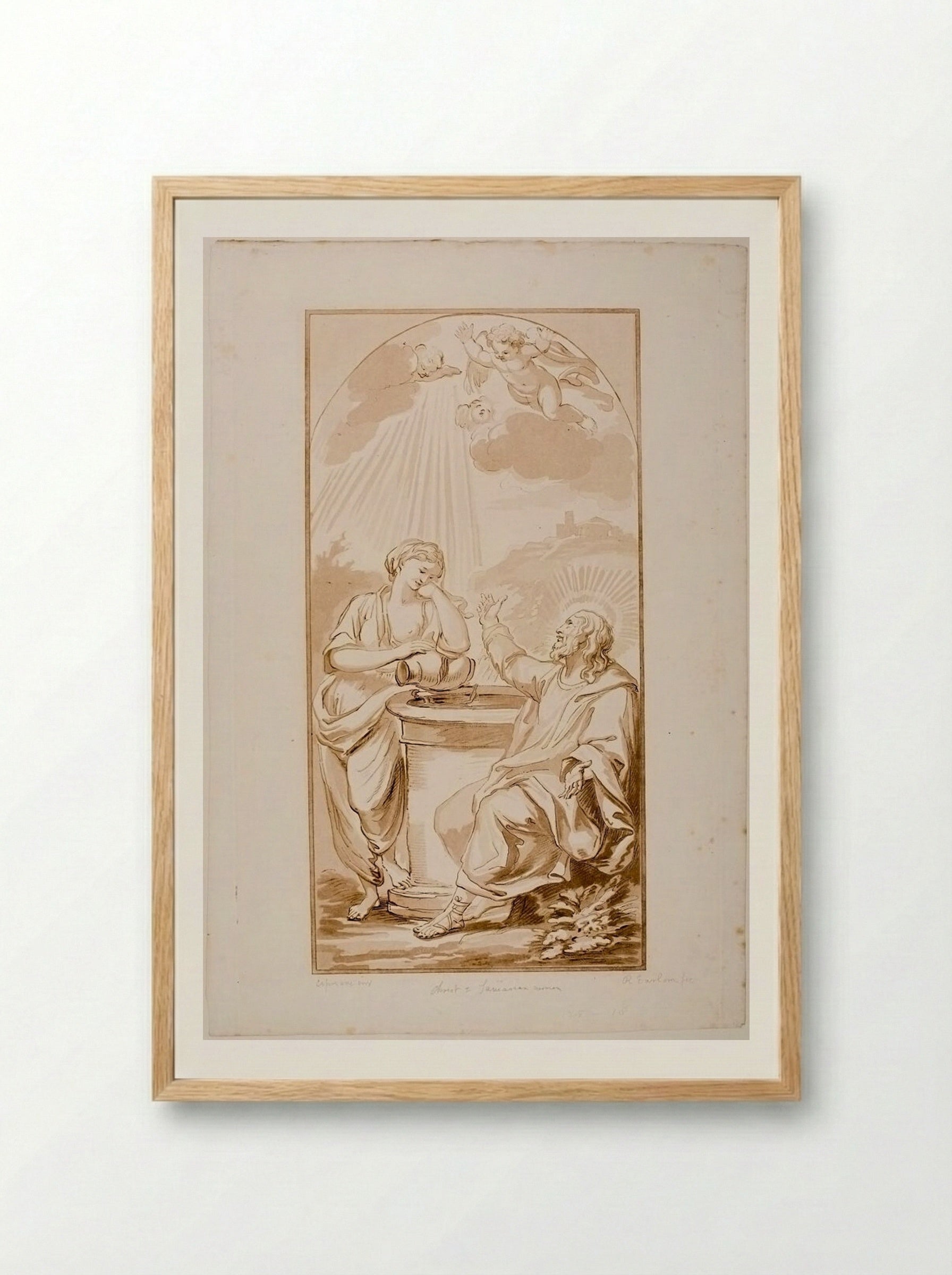 Christ and the Samaritan Woman - Richard Earlom - Framed Print Wood