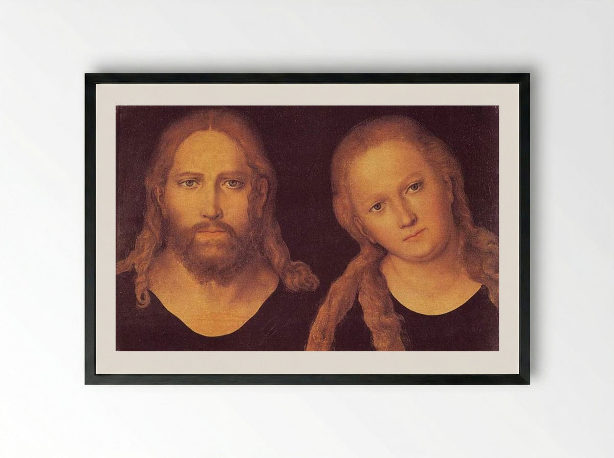 Christ and the Virgin - Lucas Cranach the Elder - Framed Print Black