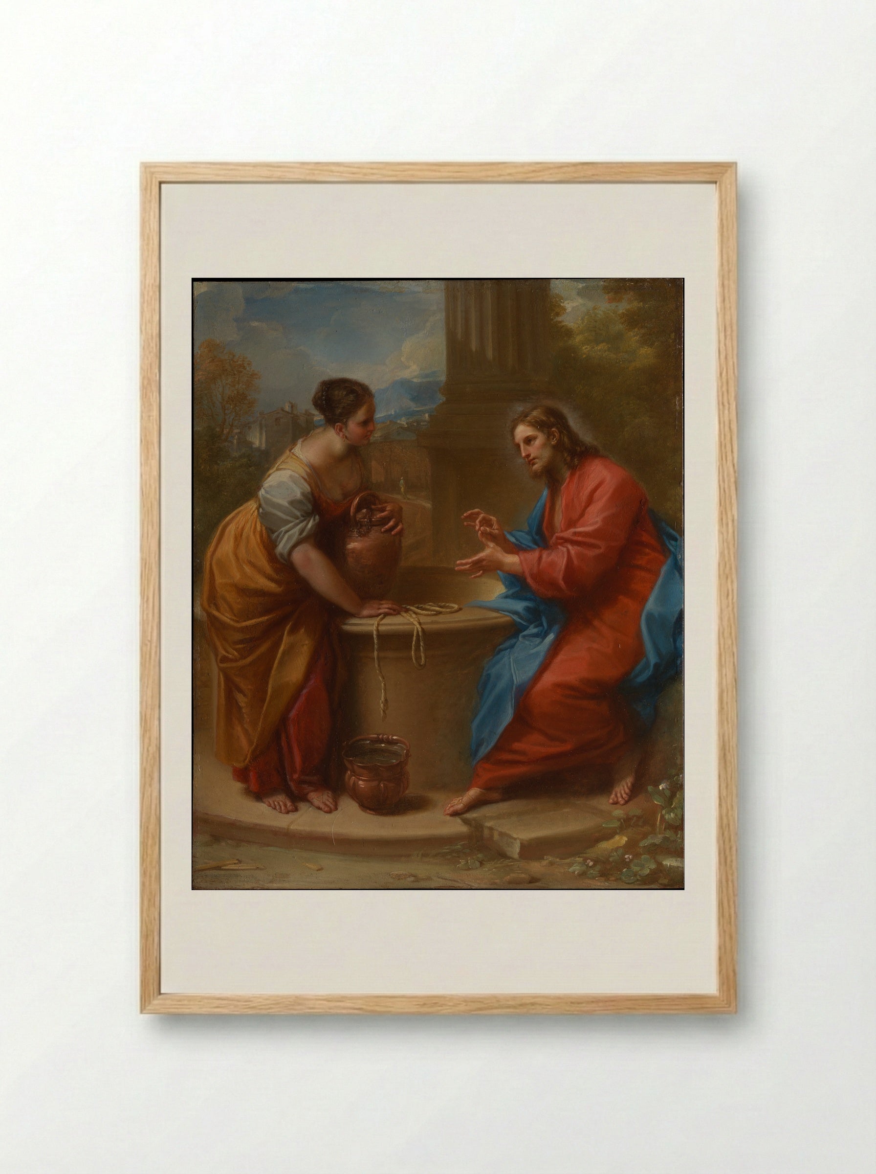 Christ and the Woman of Samaria - Benedetto Luti - Framed Print Wood