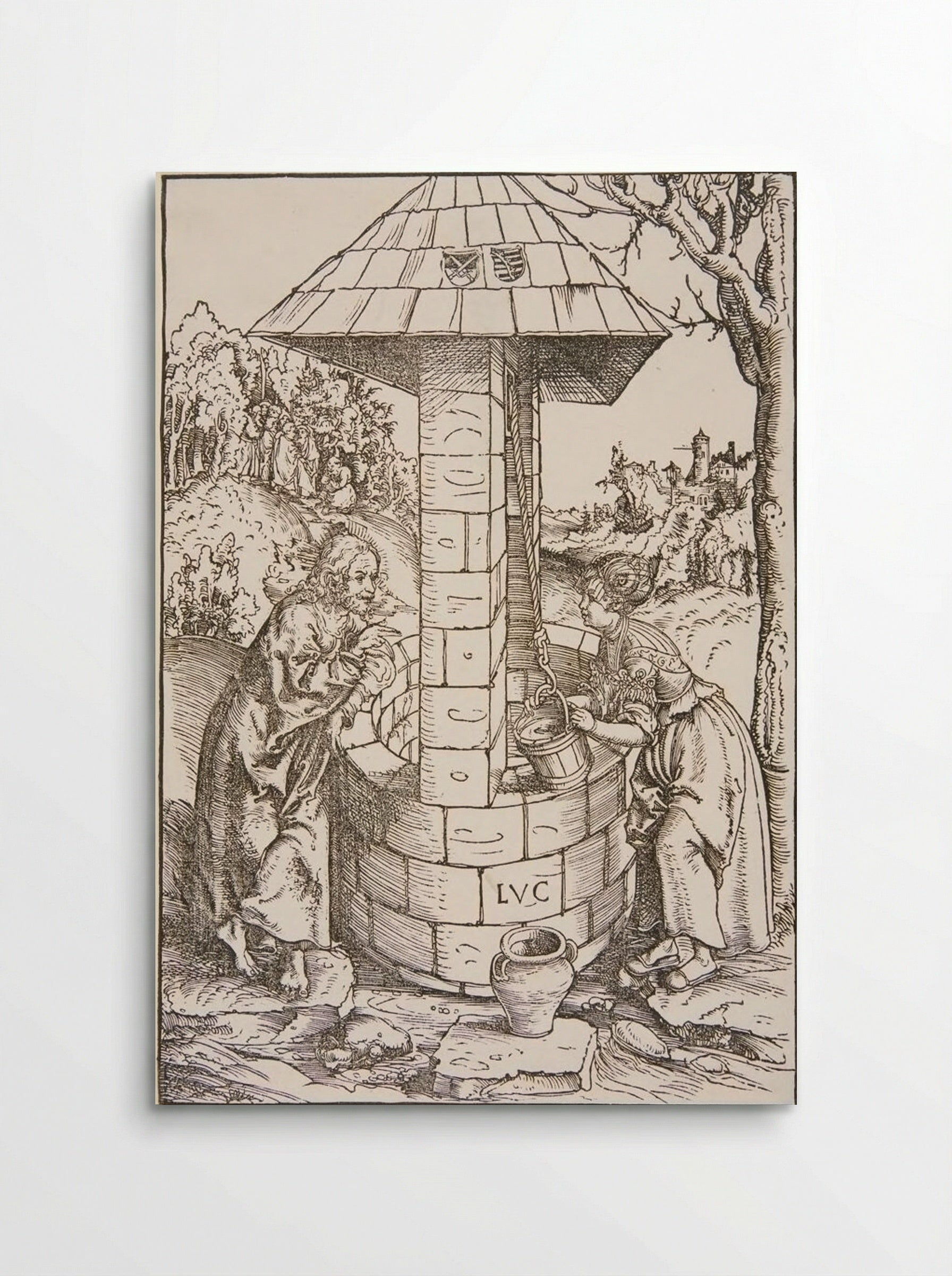 Christ and the Woman of Samaria - Lucas Cranach the Elder - Poster