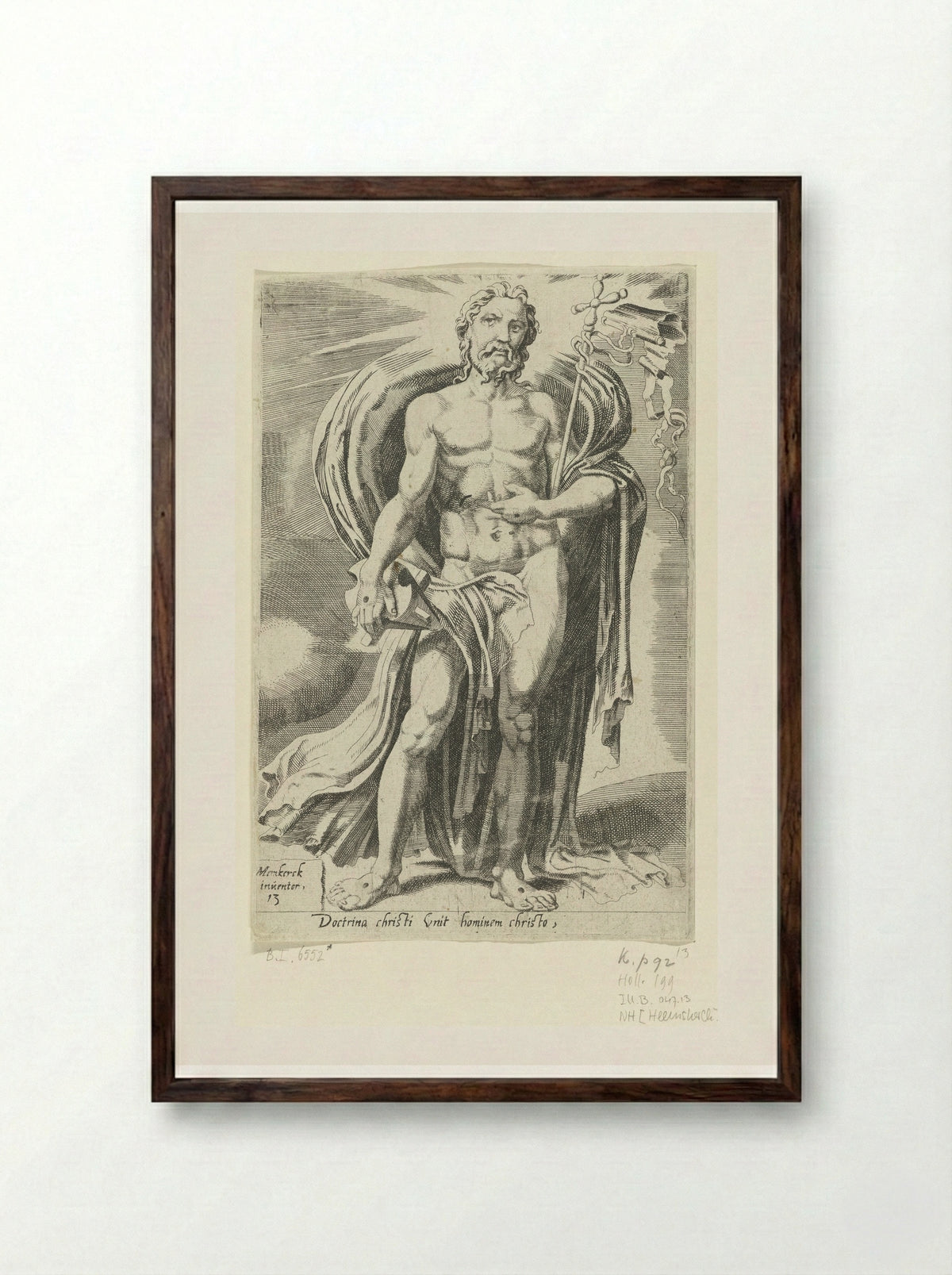Christ as Teacher of Mankind - Dirck Volckertsz. Coornhert - Framed Print Dark Wood