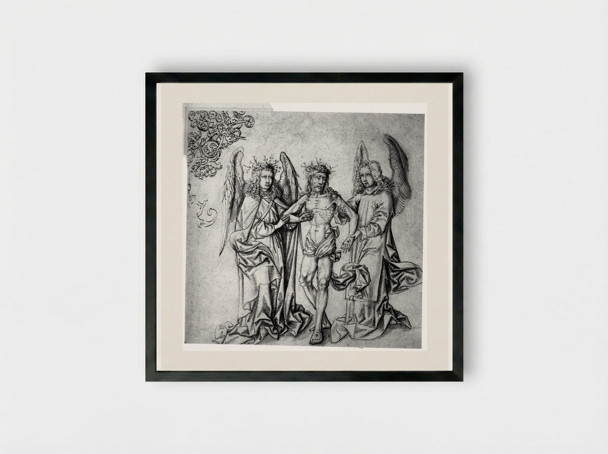 Christ as the Man of Sorrows - Martin Schongauer - Framed Print Black
