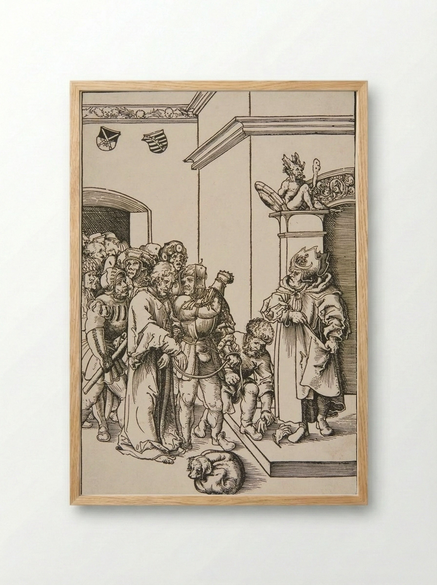 Christ before Annas - Lucas Cranach the Elder - Framed Print Wood