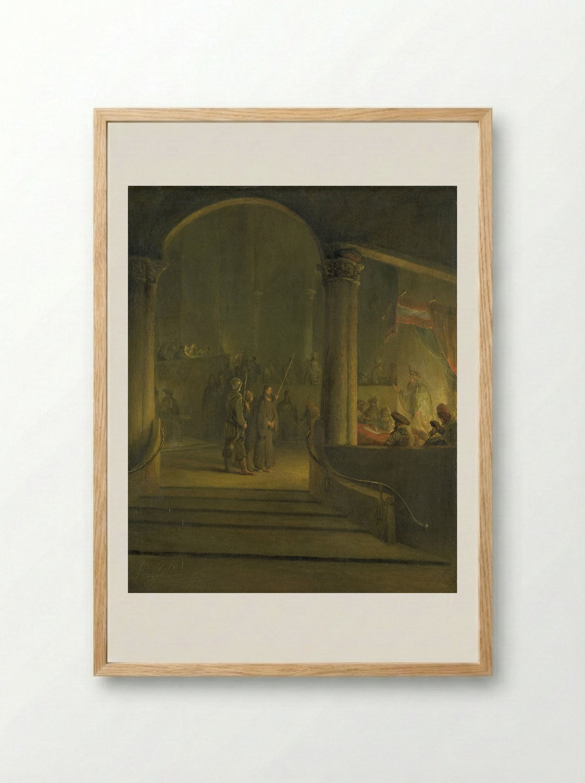 Christ before Caiaphas - Aert de Gelder - Framed Print Wood