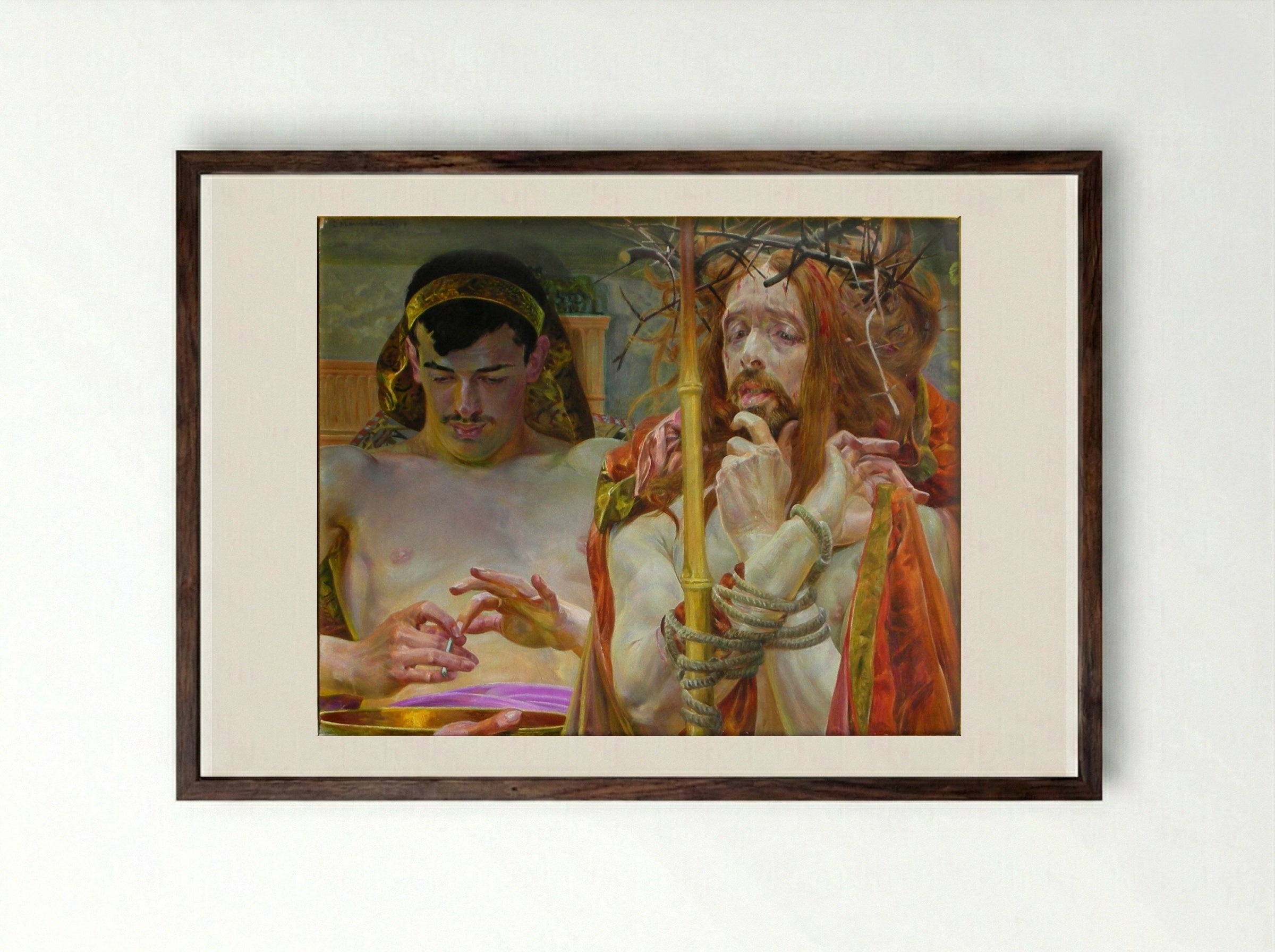Christ before Pilate - Jacek Malczewski - Framed Print Dark Wood