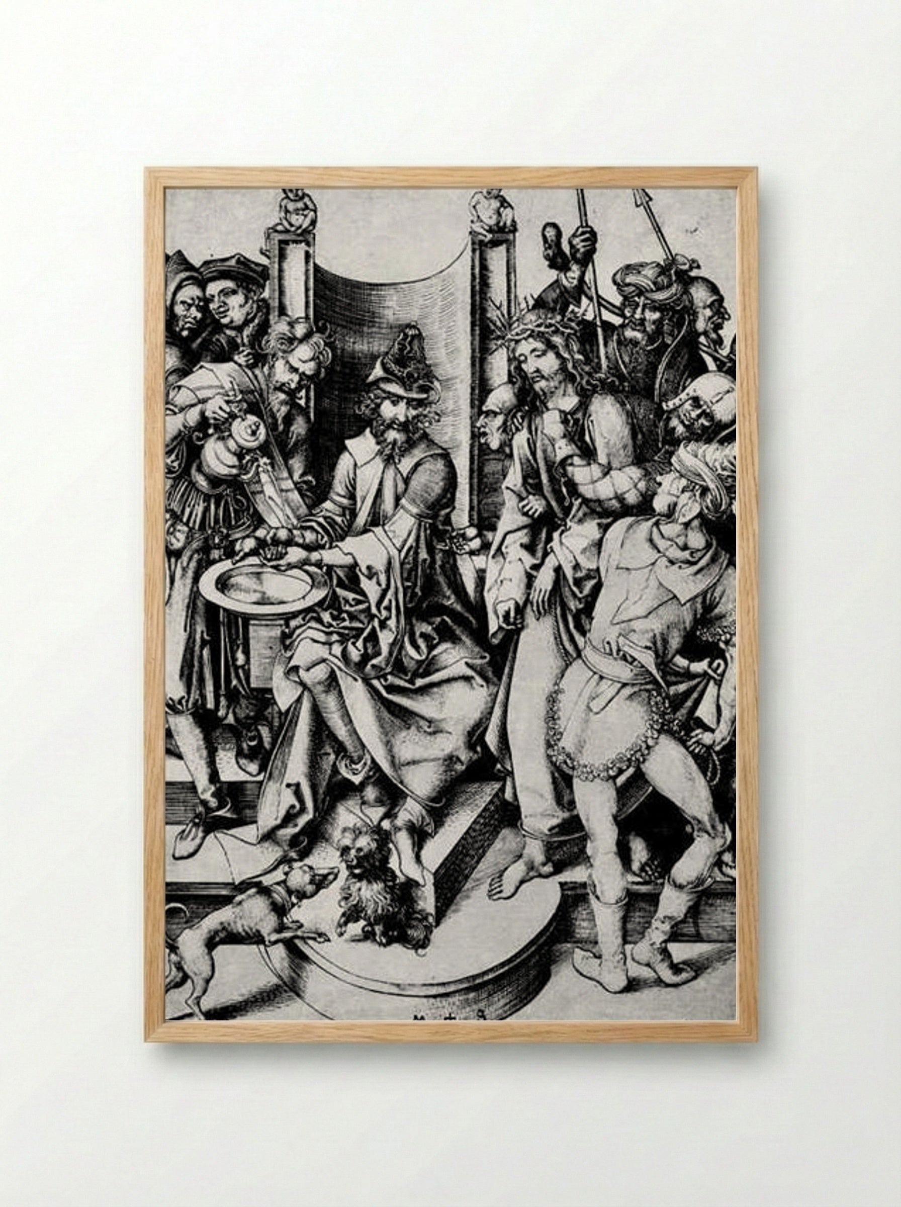 Christ before Pilate - Martin Schongauer - Framed Print Wood