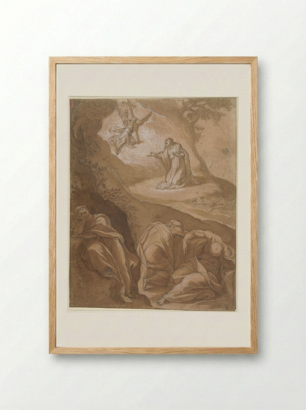 Christ in Gethsemane - Cristoforo Roncalli - Framed Print Wood