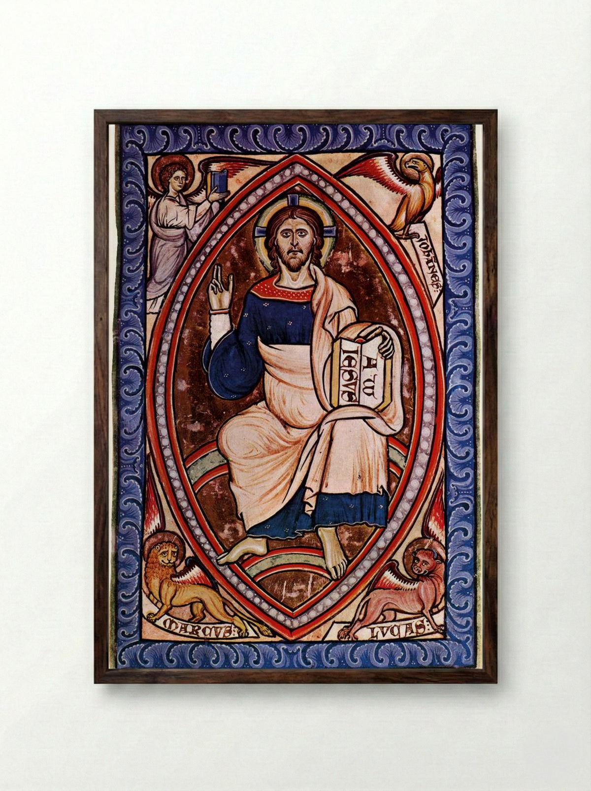 Christ in Glory - Russian School - Framed Print Dark Wood