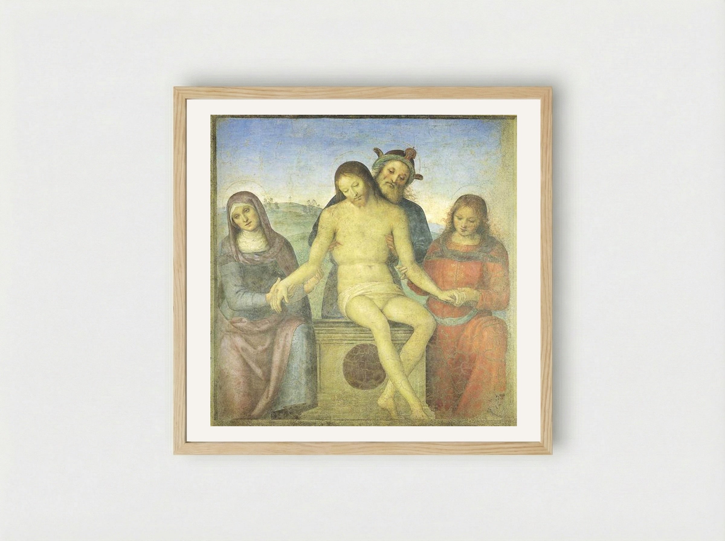 Christ in Pieta - Pietro Perugino - Framed Print Wood