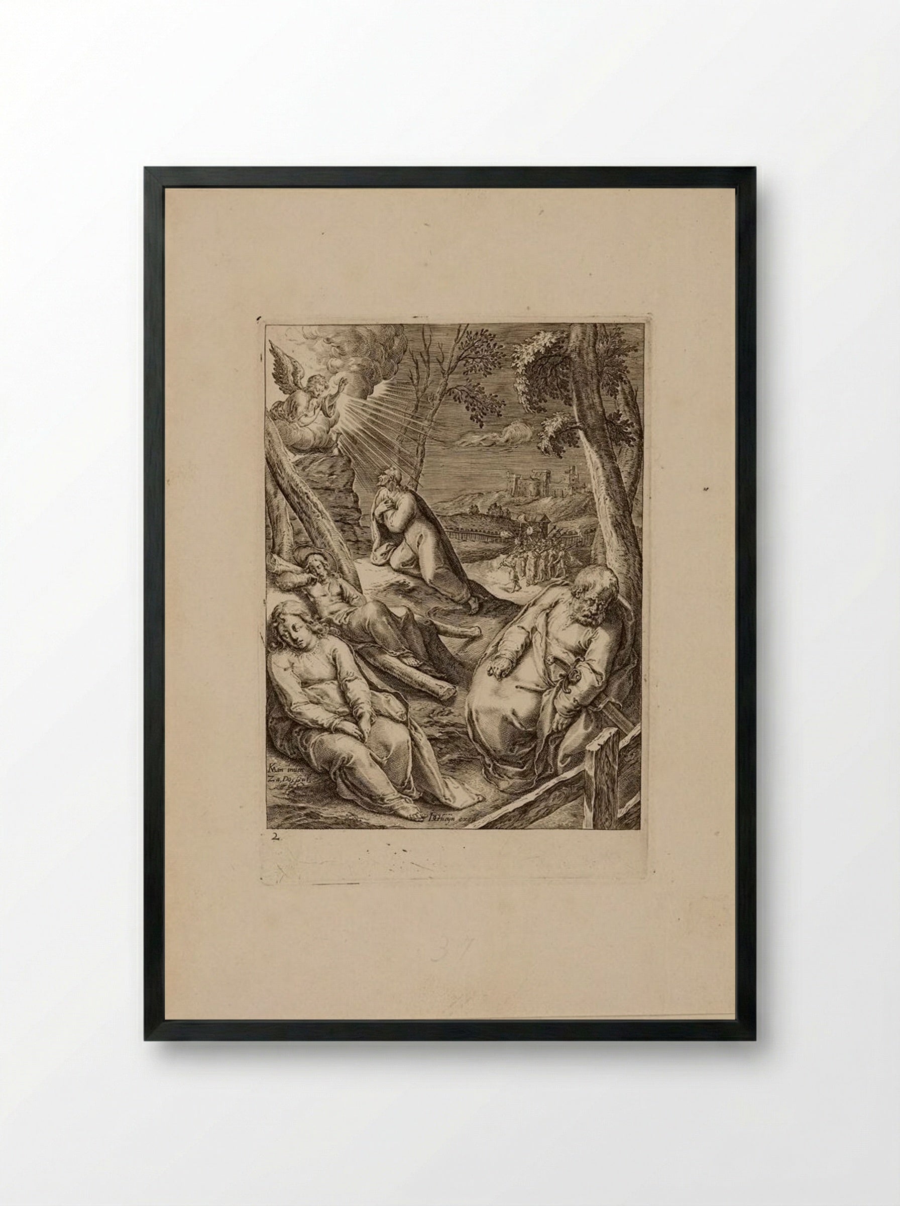 Christ in the Garden of Gethsemane - Zacharias Dolendo - Framed Print Black
