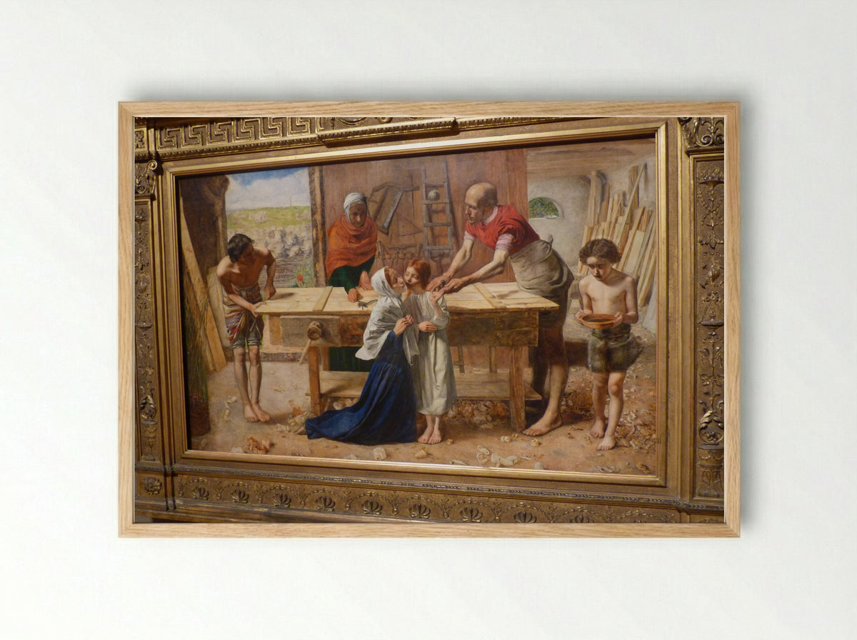 Christ in the House of His Parents - John Everett Millais - Framed Print Wood