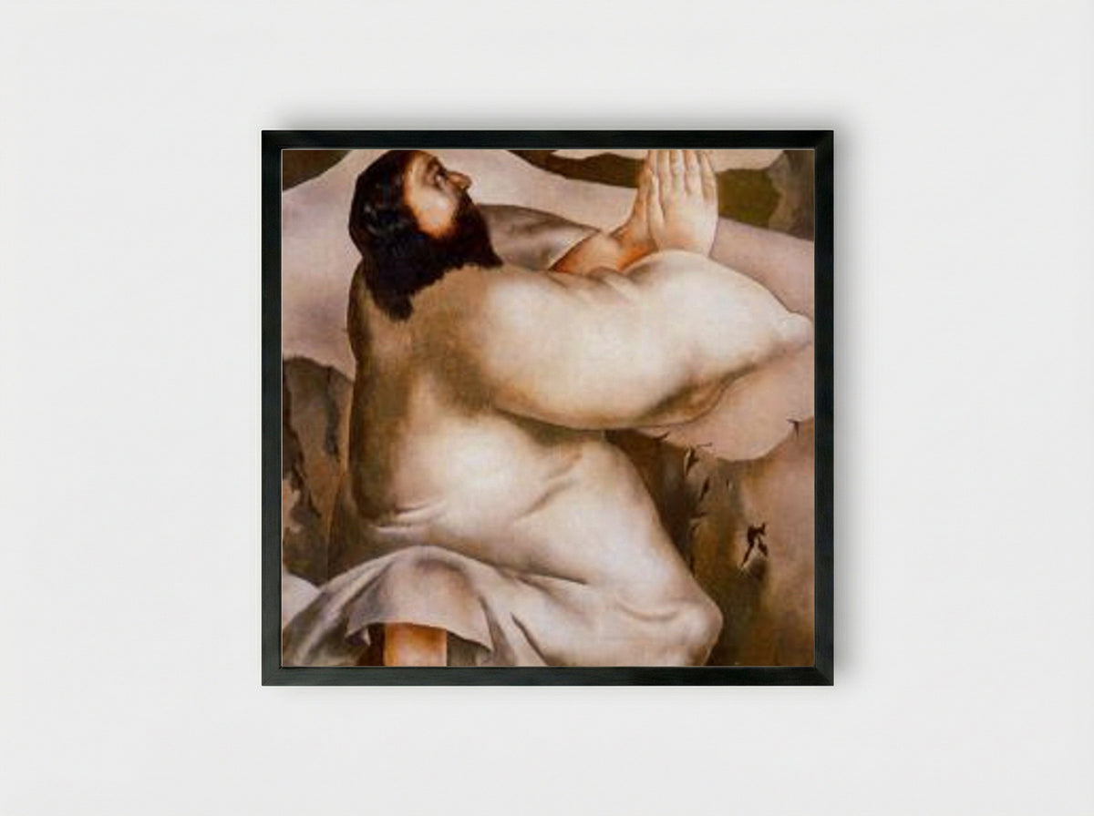 Christ in the Wilderness - Ivan Kramskoy - Framed Print Black