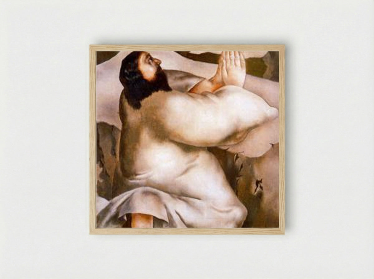 Christ in the Wilderness - Ivan Kramskoy - Framed Print Wood