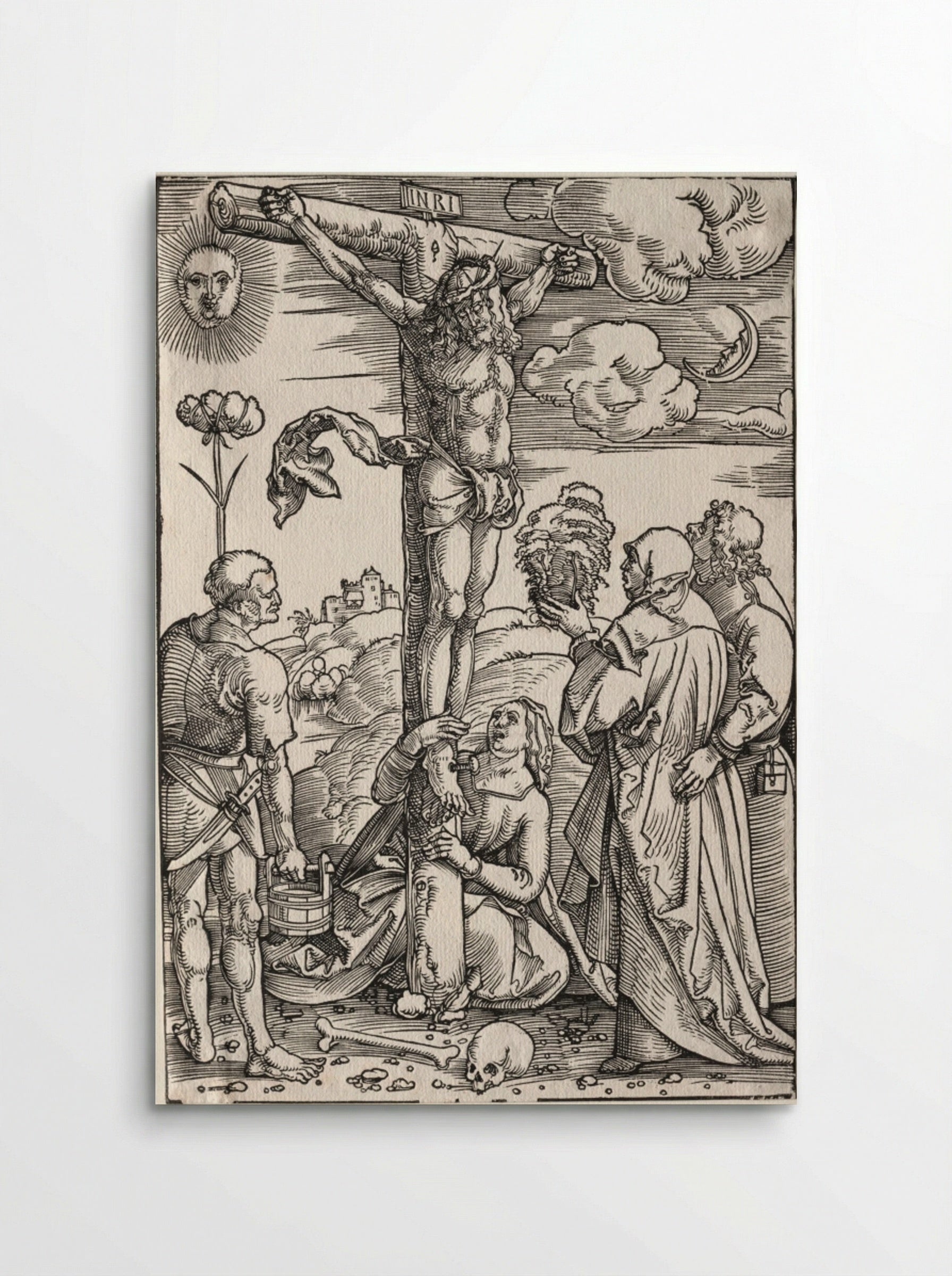 Christ on the Cross with Mary, St. John, Mary Magdalen and St. Stephen - Hans Baldung - Poster