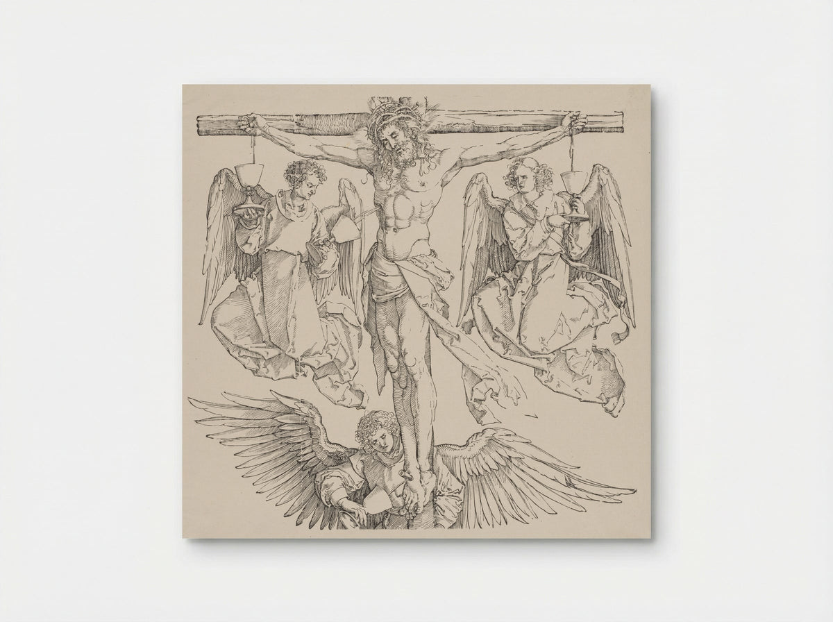 Christ on the Cross with Three Angels - Albrecht Dürer - Poster