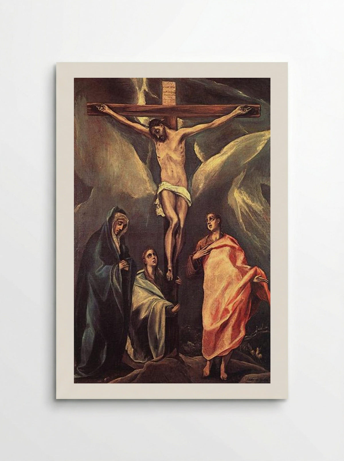 Christ on the Cross with the Virgin, Saint John, and Mary Magdalene - El Greco - Poster