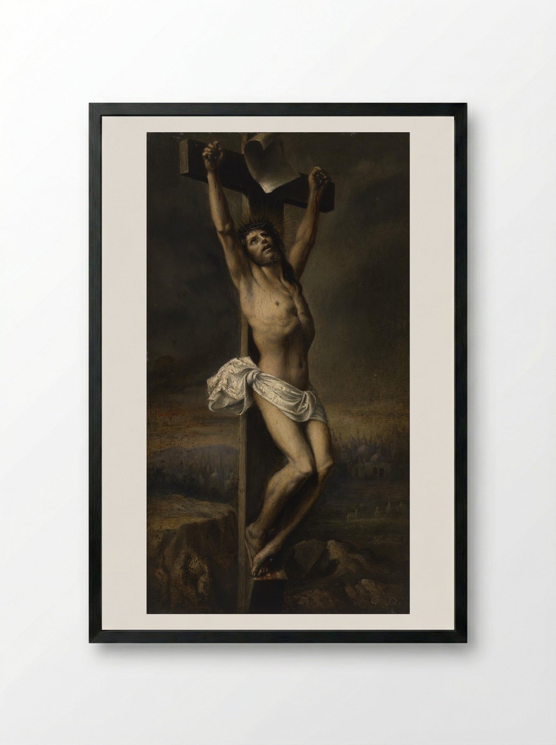 Christ on the Cross - Gustave Doré - Framed Print Black