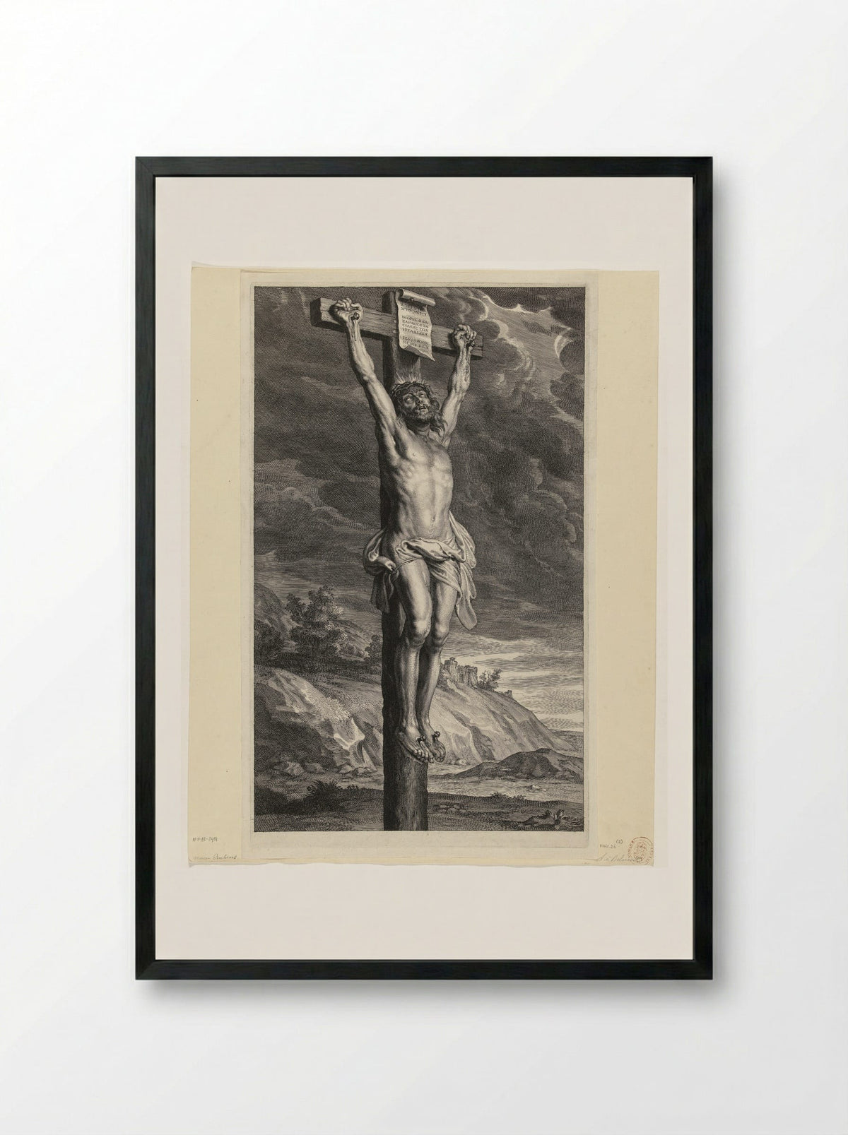 Christ on the Cross - Schelte Adamsz. Bolswert - Framed Print Black