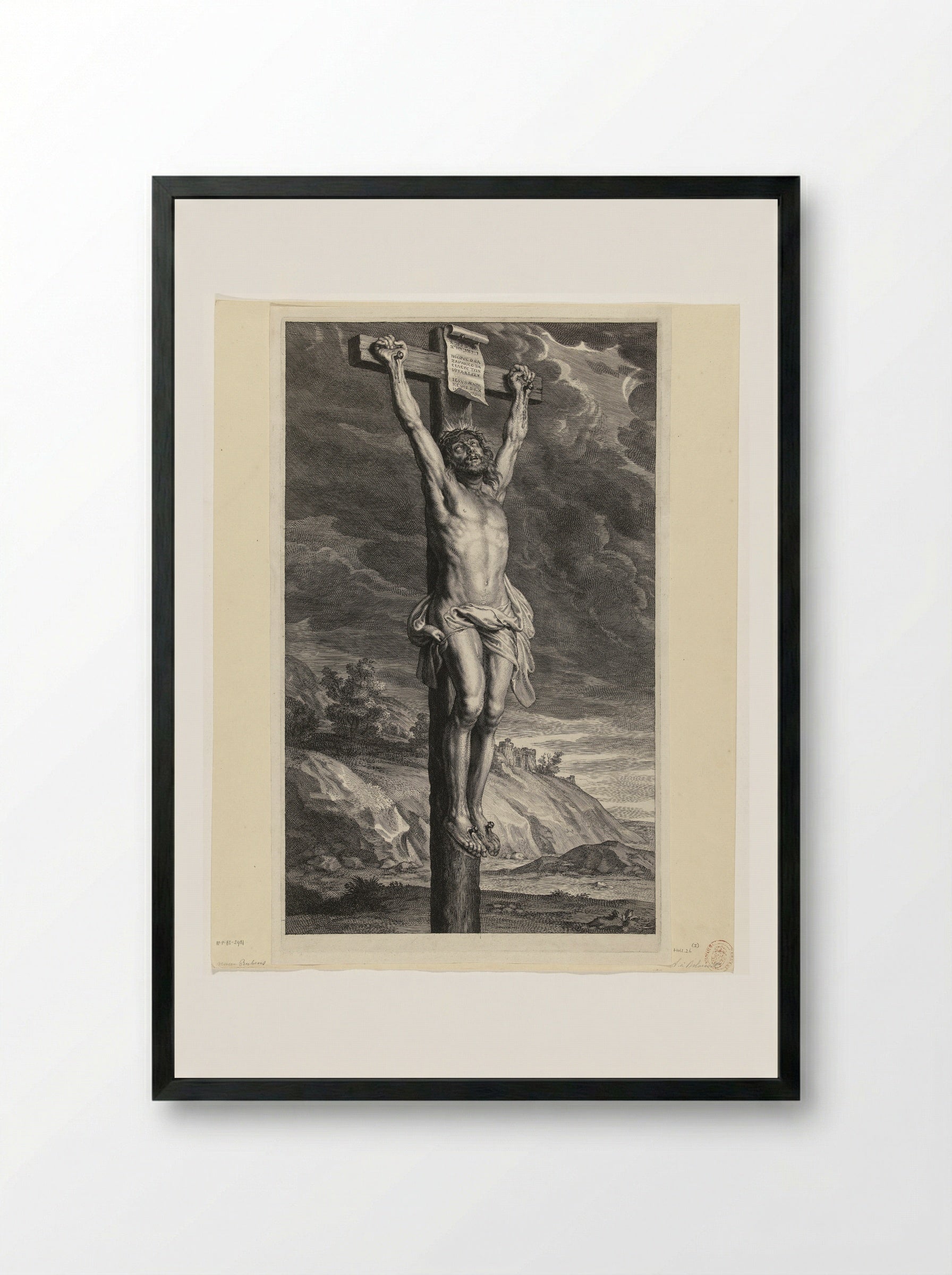 Christ on the Cross - Schelte Adamsz. Bolswert - Framed Print Black