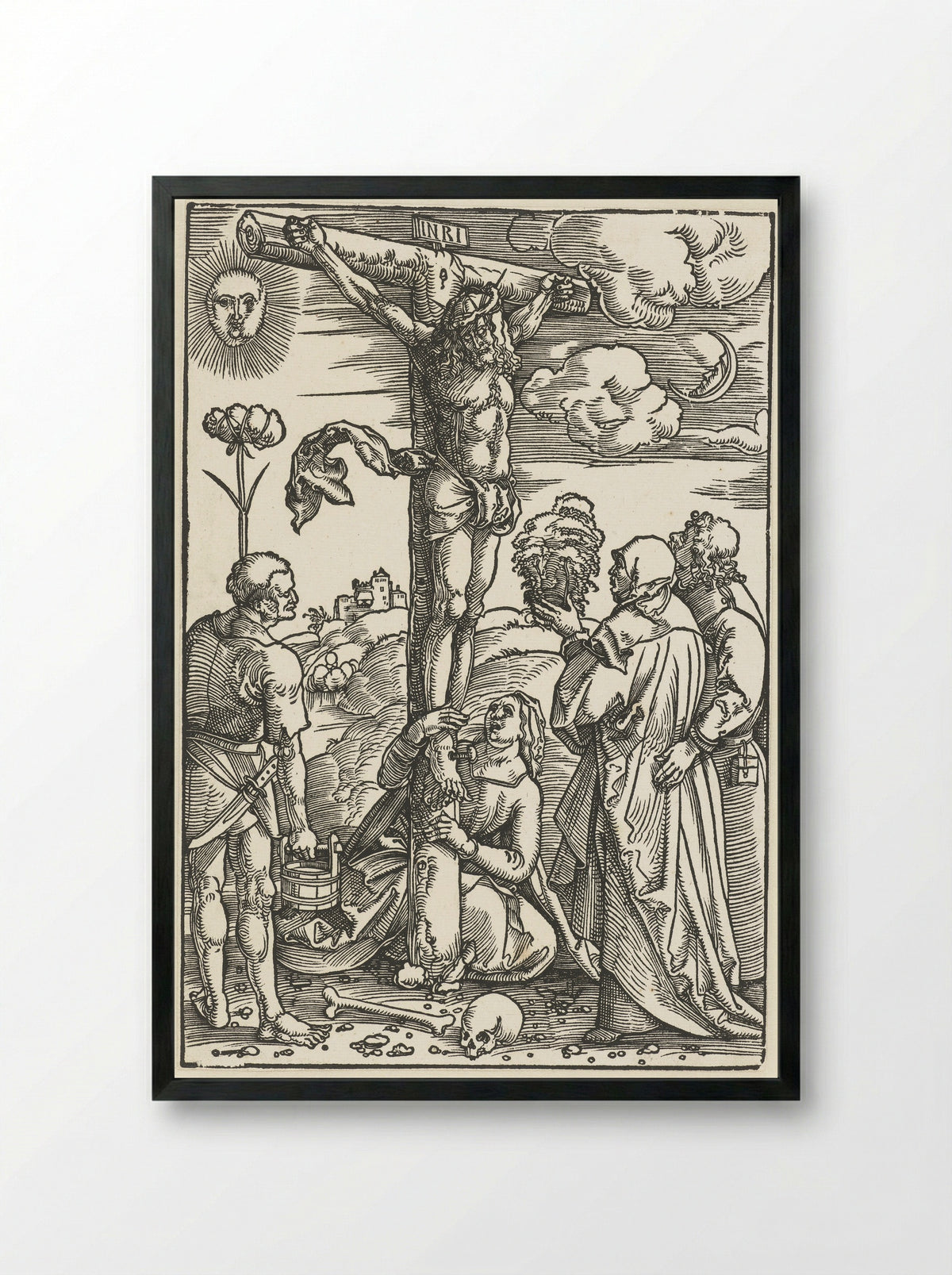 Christ on the Cross - Hans Baldung Grien - Framed Print Black