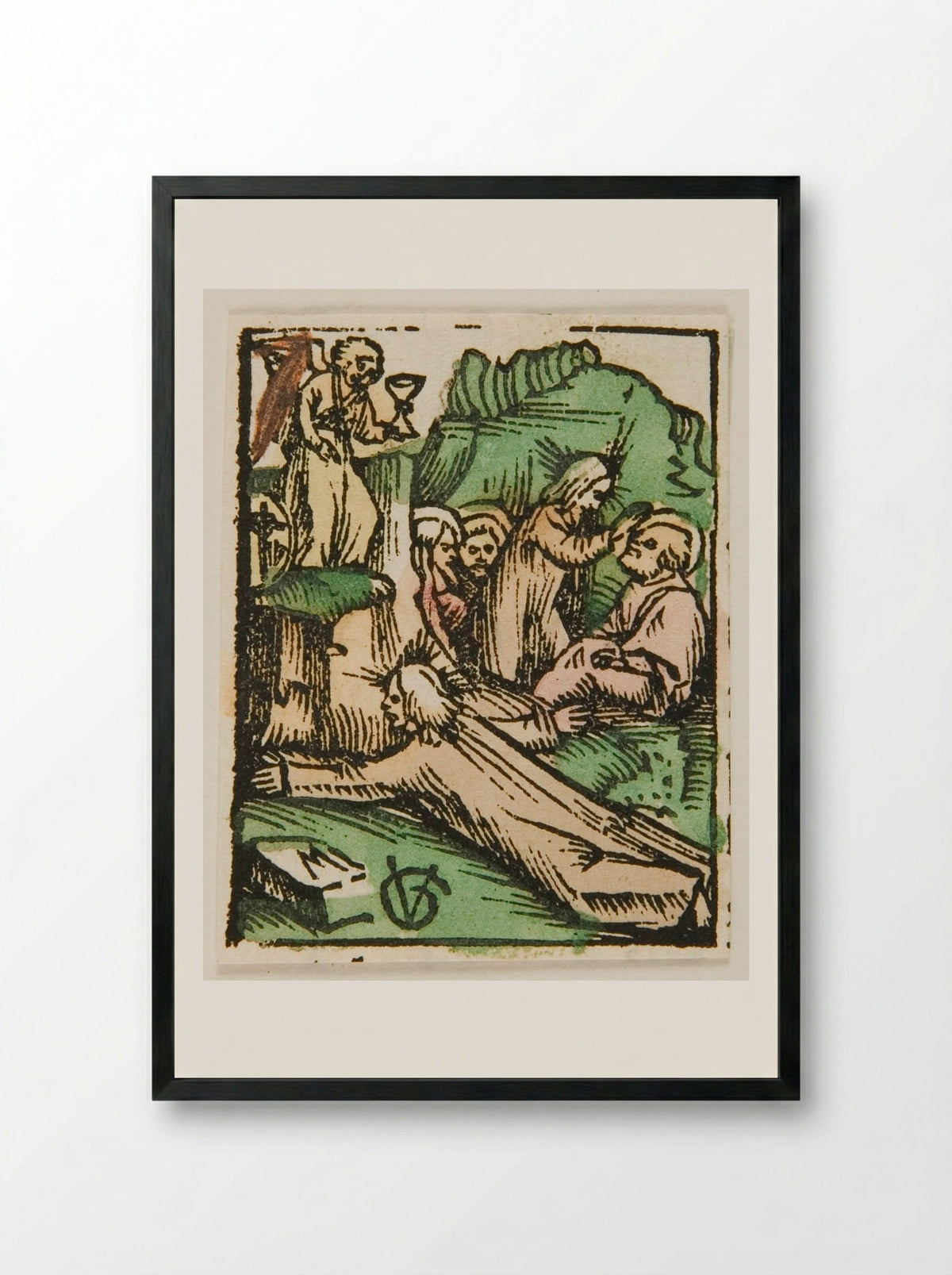 Christ on the Mount of Olives - Urs Graf - Framed Print Black