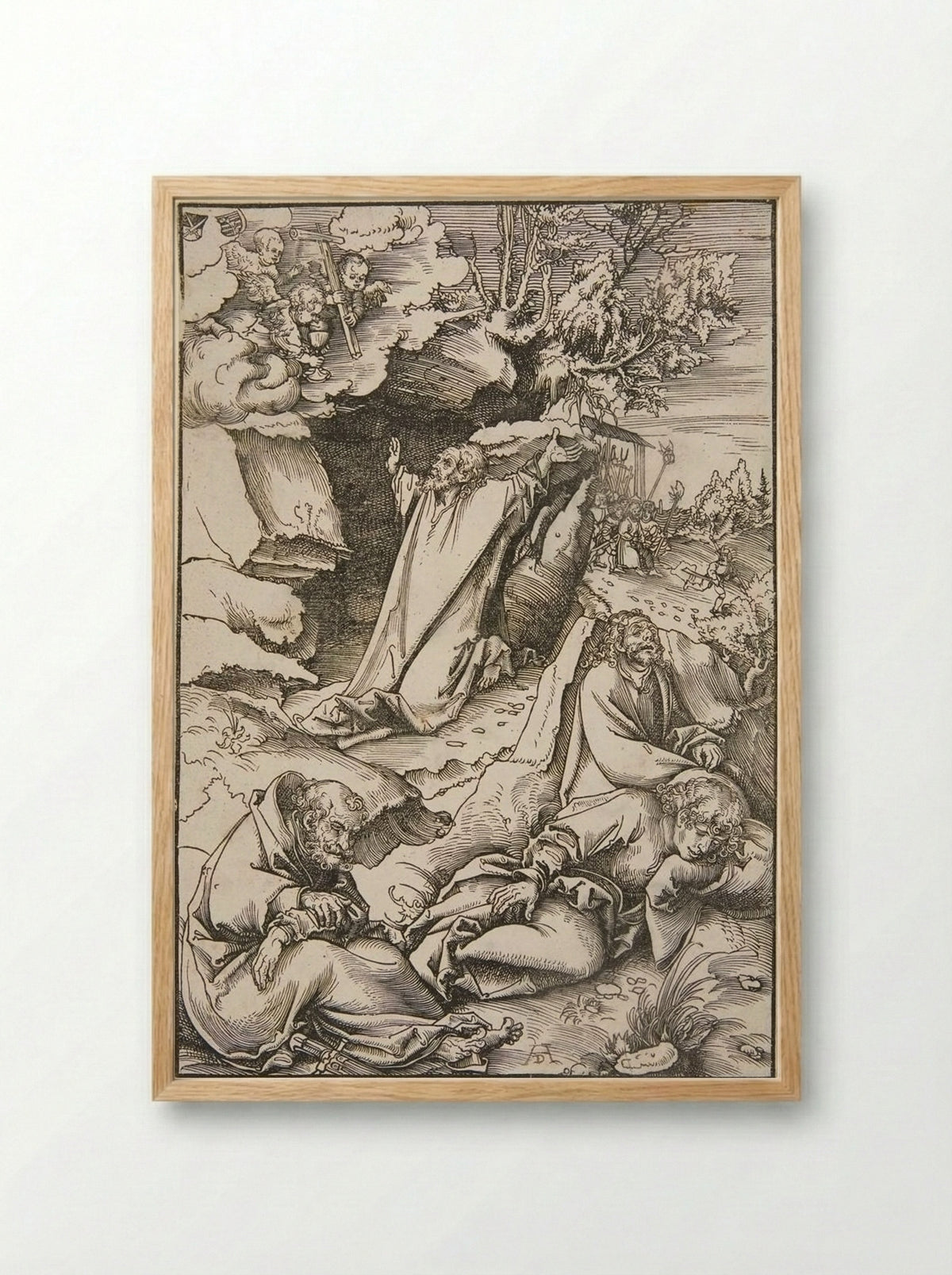 Christ on the Mount of Olives - Lucas Cranach the Elder - Framed Print Wood