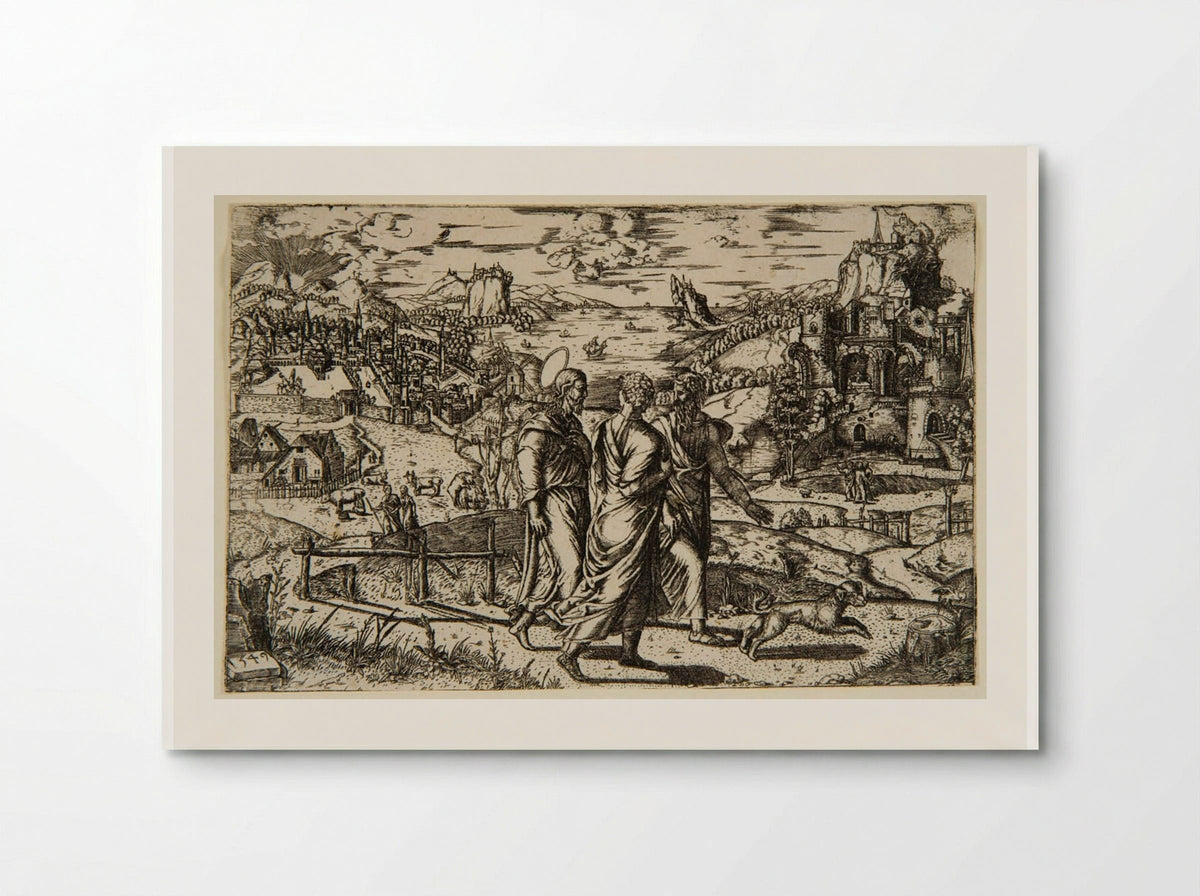Christ on the Road to Emmaus - Theodor de Bry - Poster