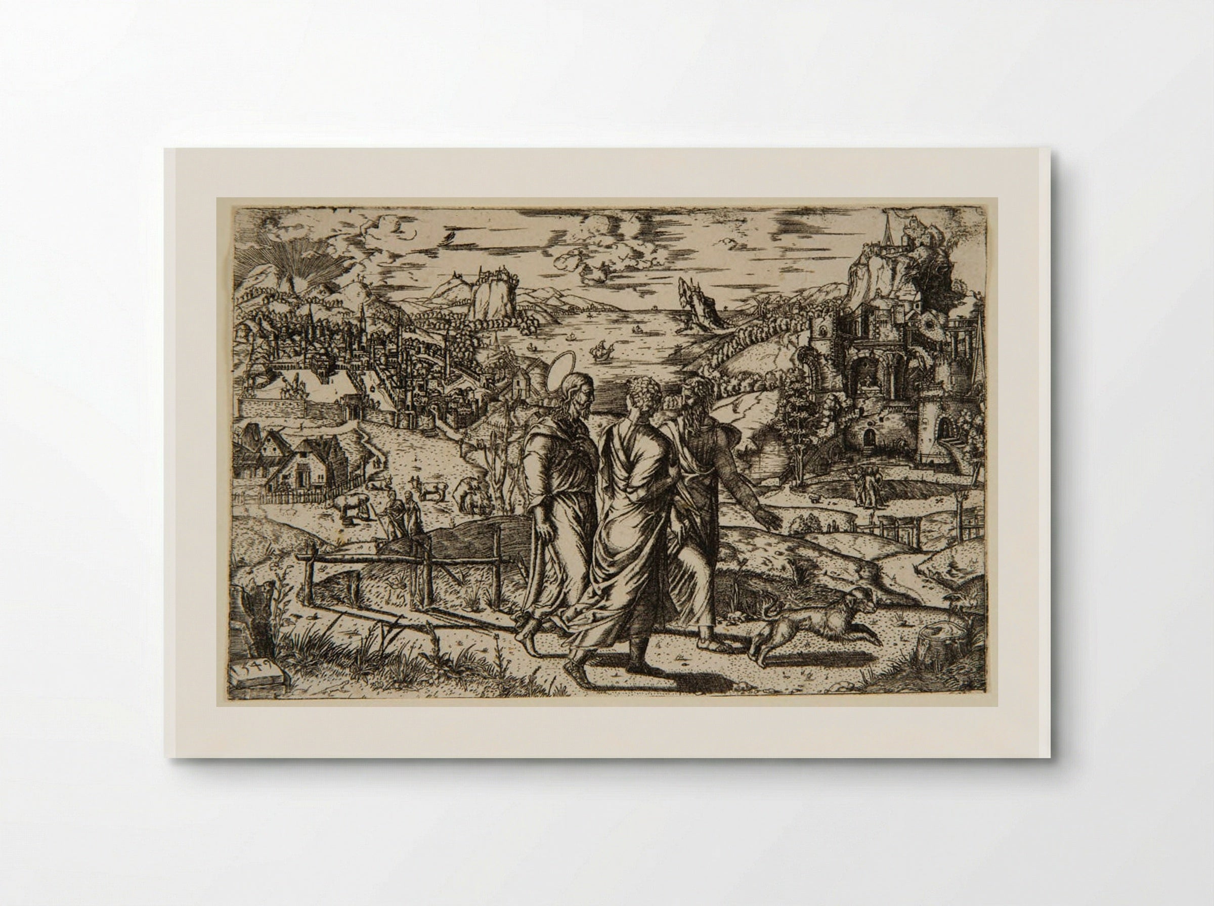 Christ on the Road to Emmaus - Theodor de Bry - Poster