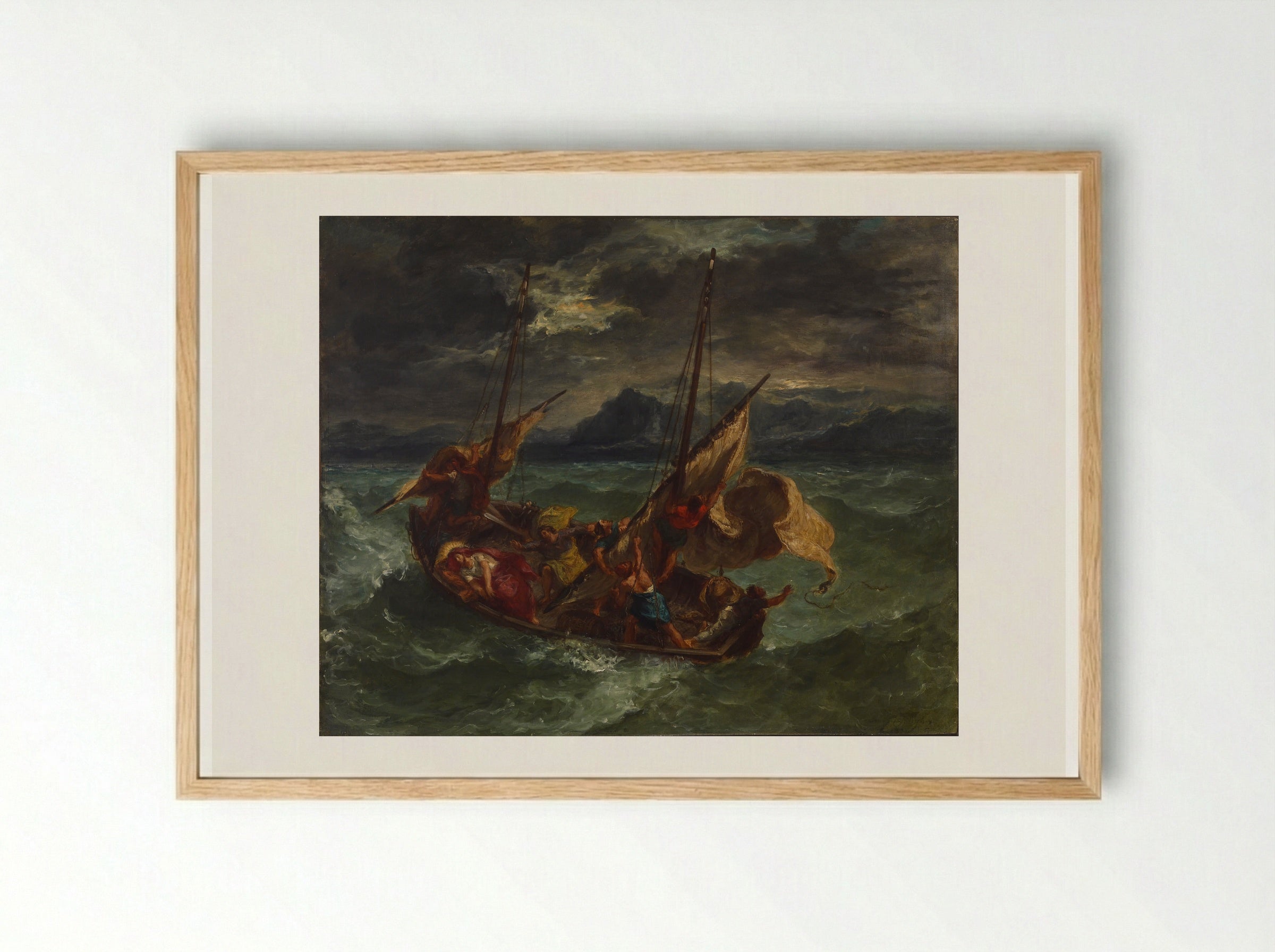Christ on the Sea of Galilee - Eugène Delacroix - Framed Print Wood