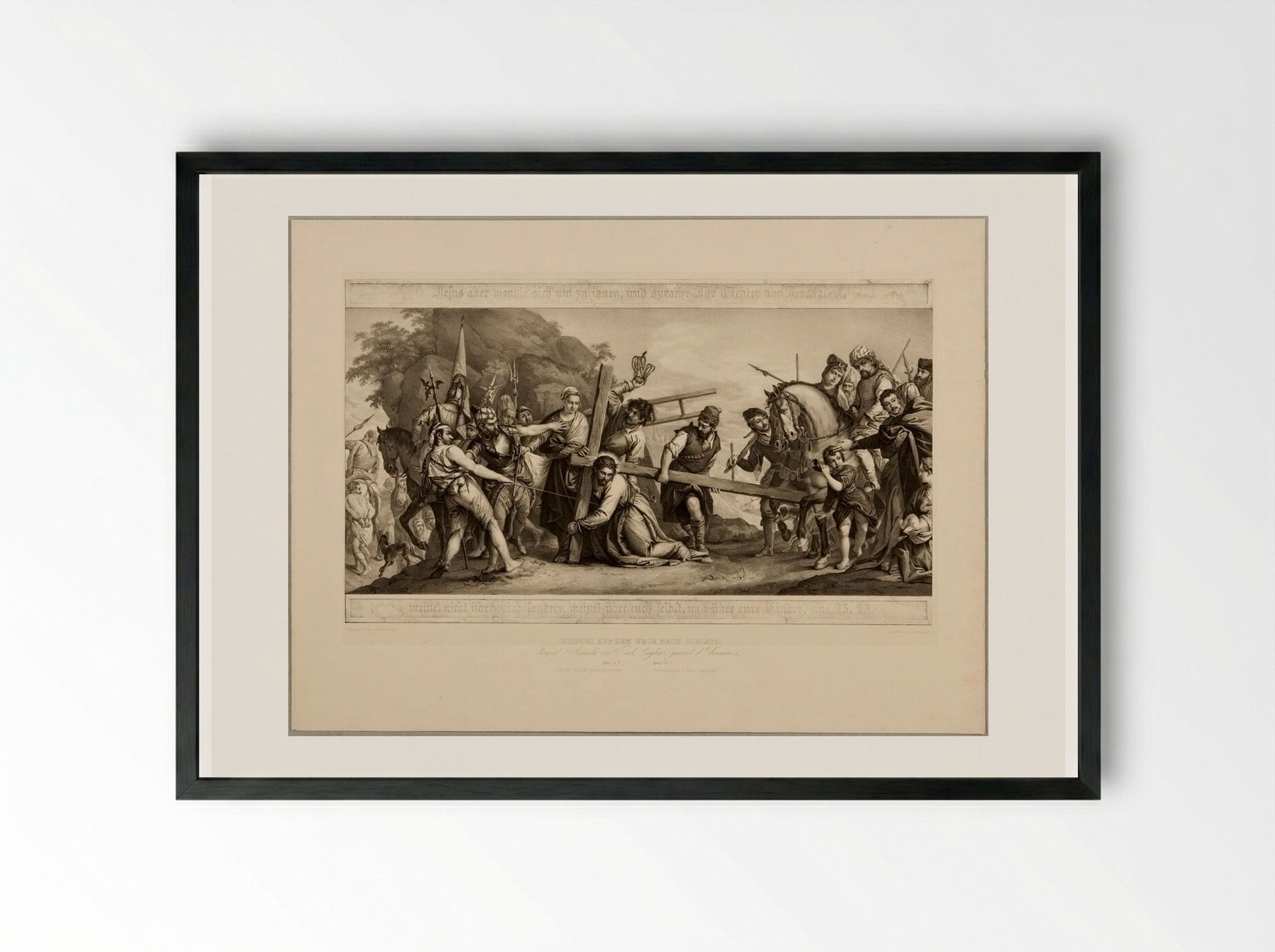 Christ on the Way to Golgotha - Franz Hanfstaengl - Framed Print Black