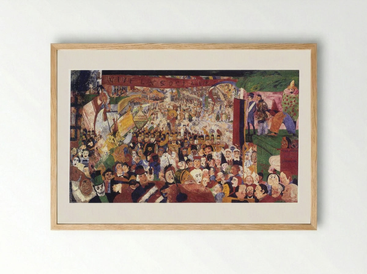 Christ's Entry Into Brussels in 1889 - James Ensor - Framed Print Wood
