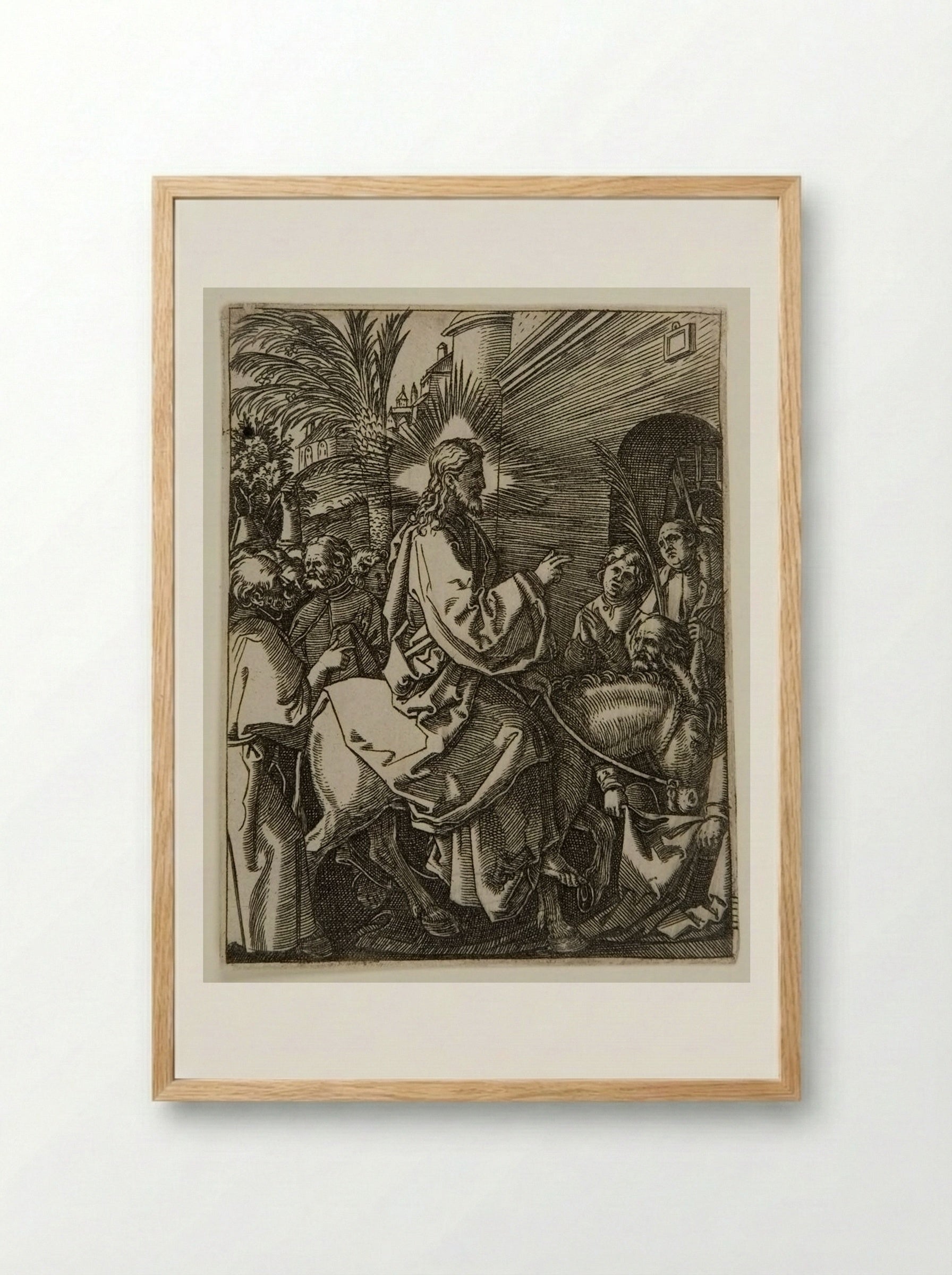 Christ's Entry into Jerusalem - Marcantonio Raimondi - Framed Print Wood