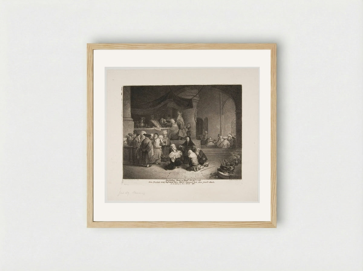 Christ's Representation in the Temple - Georg Friedrich Schmidt - Framed Print Wood